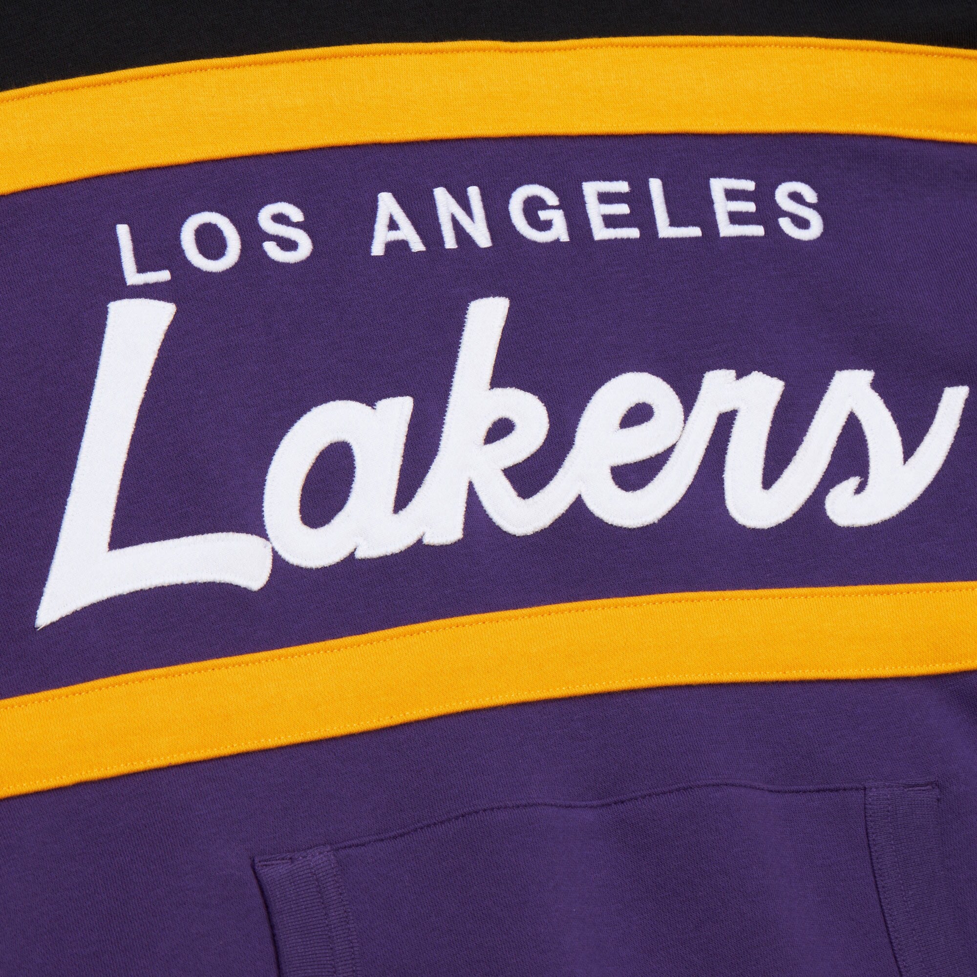 [FPHD6293-LALYYPPPPRBK] MENS MITCHELL & NESS HEAD COACH HOODIE LAKERS