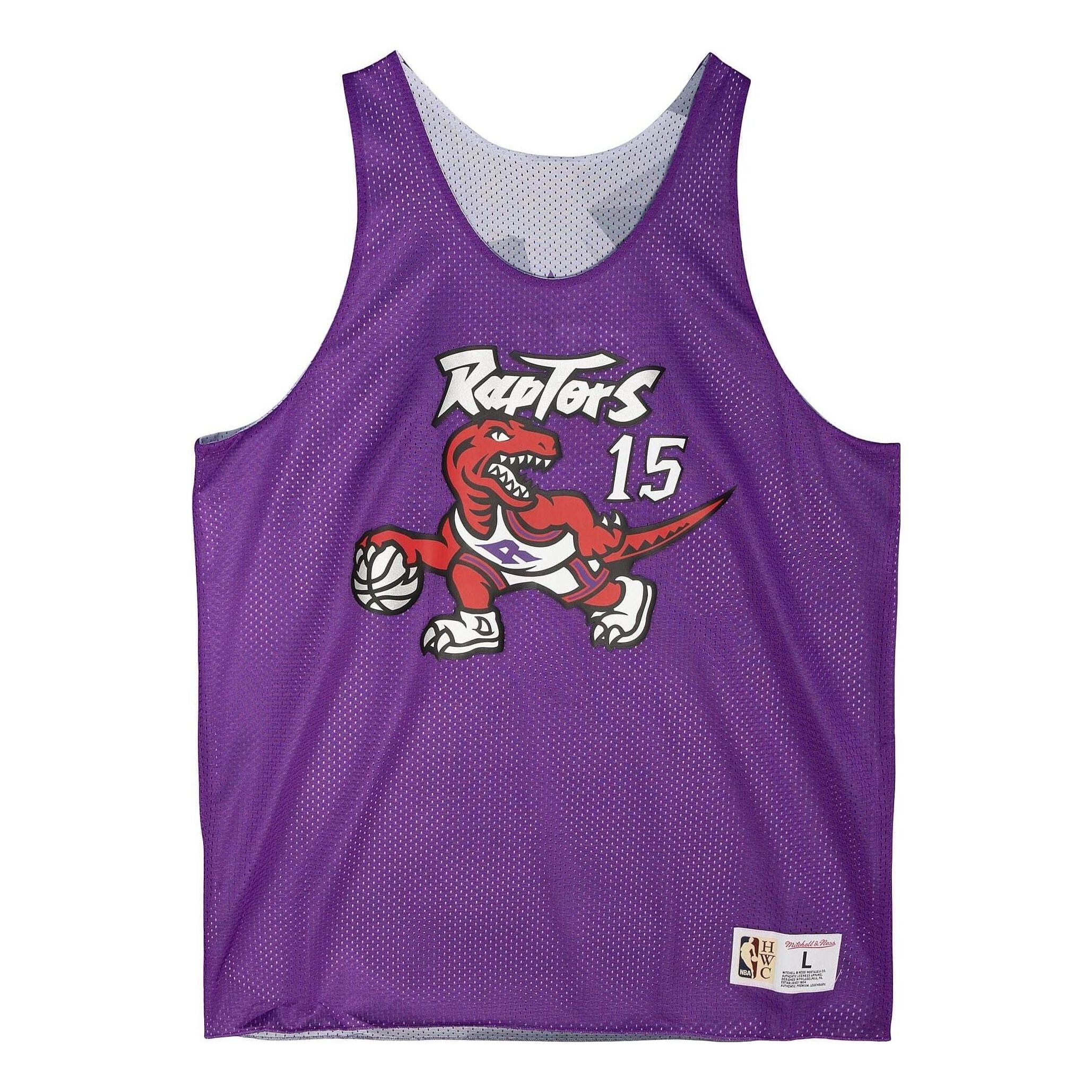 MENS MITCHELL & NESS REVERSIBLE MESH TANK RAPTORS VINCE CARTER