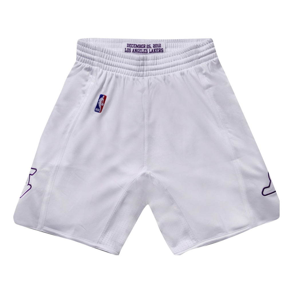 [ASHR4972-LAL12PPPWHIT] MENS MITCHELL & NESS CHRISTMAS DAY SHORTS LAKERS 2012