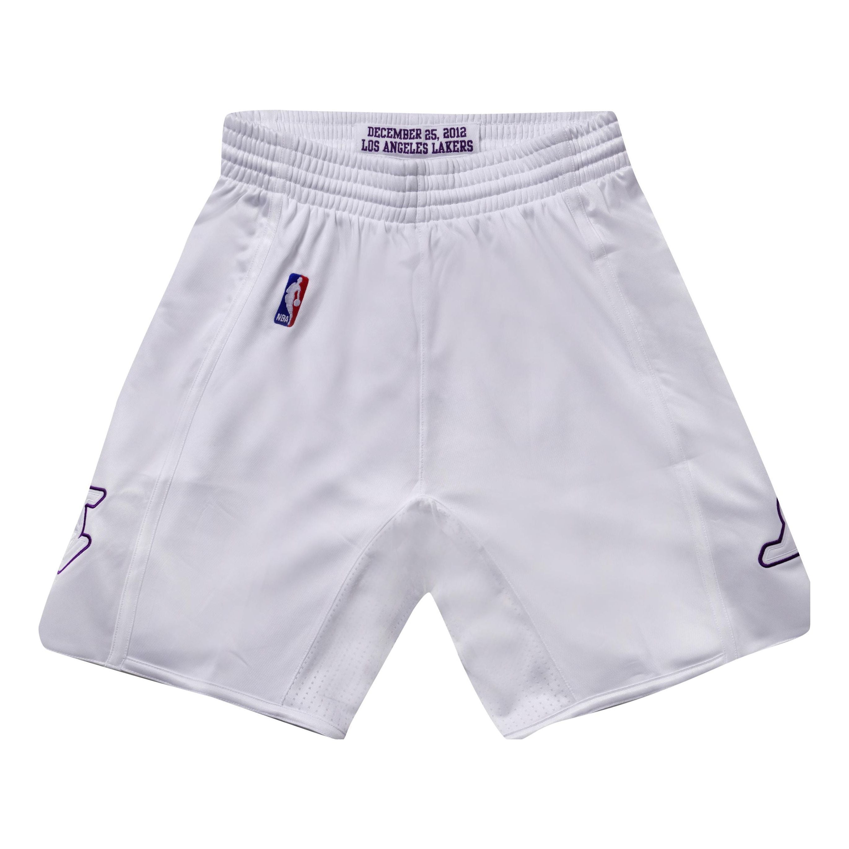 [ASHR4972-LAL12PPPWHIT] MENS MITCHELL & NESS CHRISTMAS DAY SHORTS LAKERS 2012