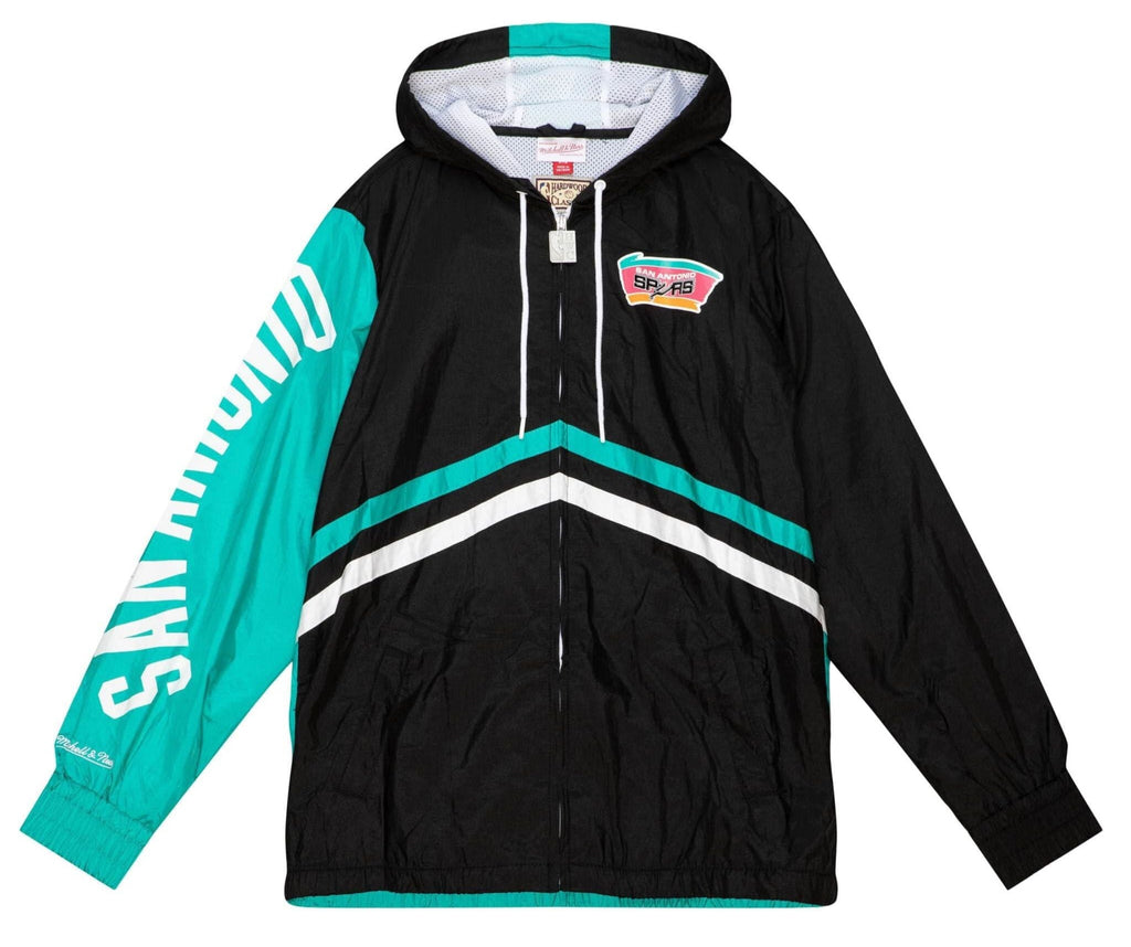 MENS MITCHELL & NESS UNDENIABLE FULL ZIP WINDBREAKER SPURS