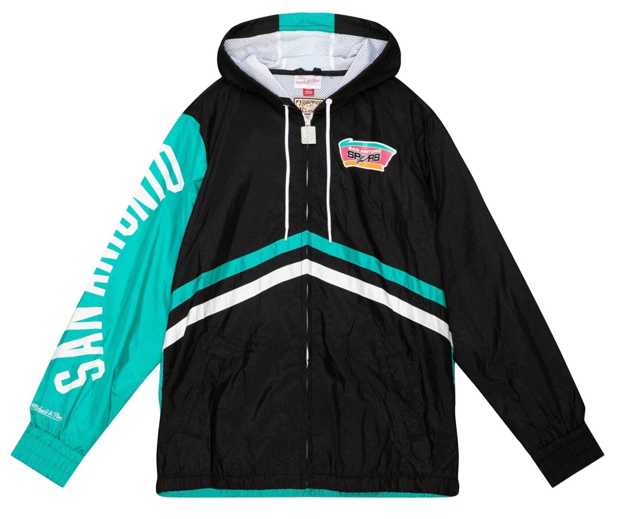MENS MITCHELL & NESS UNDENIABLE FULL ZIP WINDBREAKER SPURS