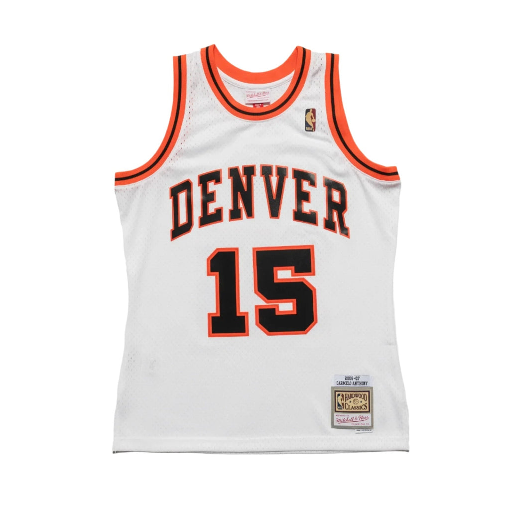 Mens Mitchell & Ness NBA WHITE JERSEY NUGGETS 2006 CARMELO ANTHONY