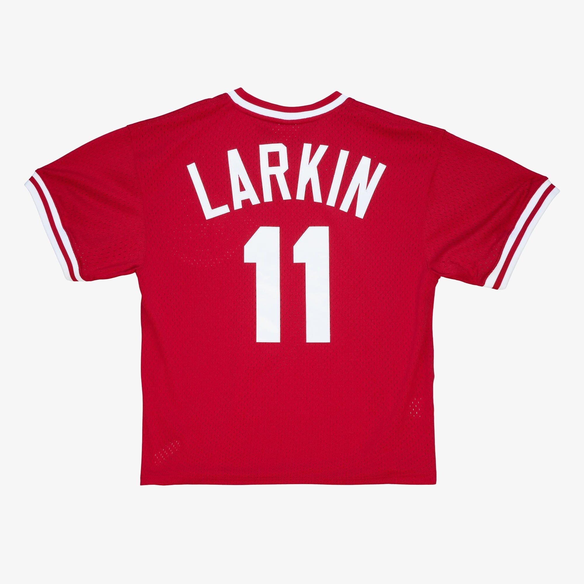MENS MITCHELL & NESS MLB AUTHENTIC BP JERSEY - PULLOVER REDS 1990 BARRY LARKIN