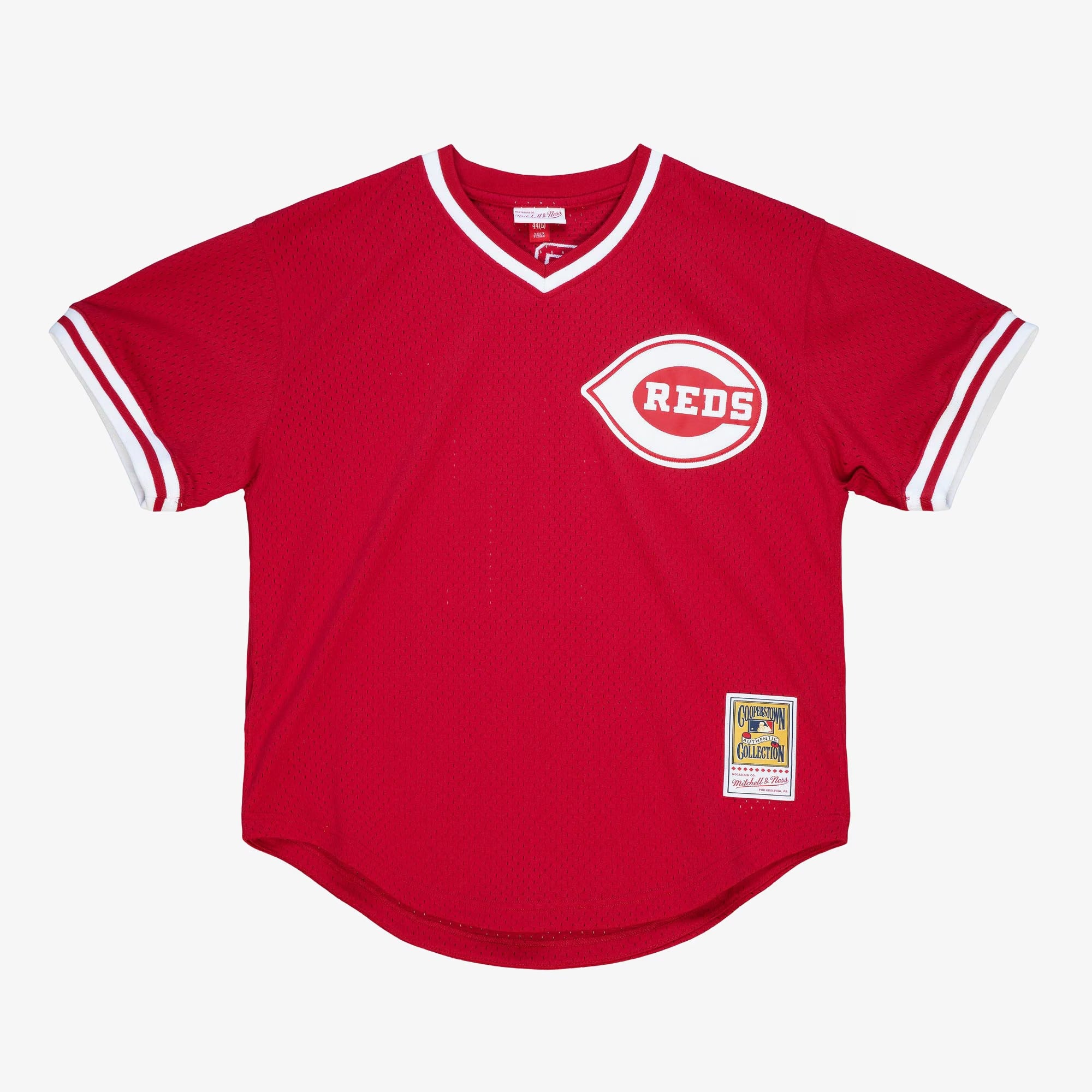 MENS MITCHELL & NESS MLB AUTHENTIC BP JERSEY - PULLOVER REDS 1990 BARRY LARKIN