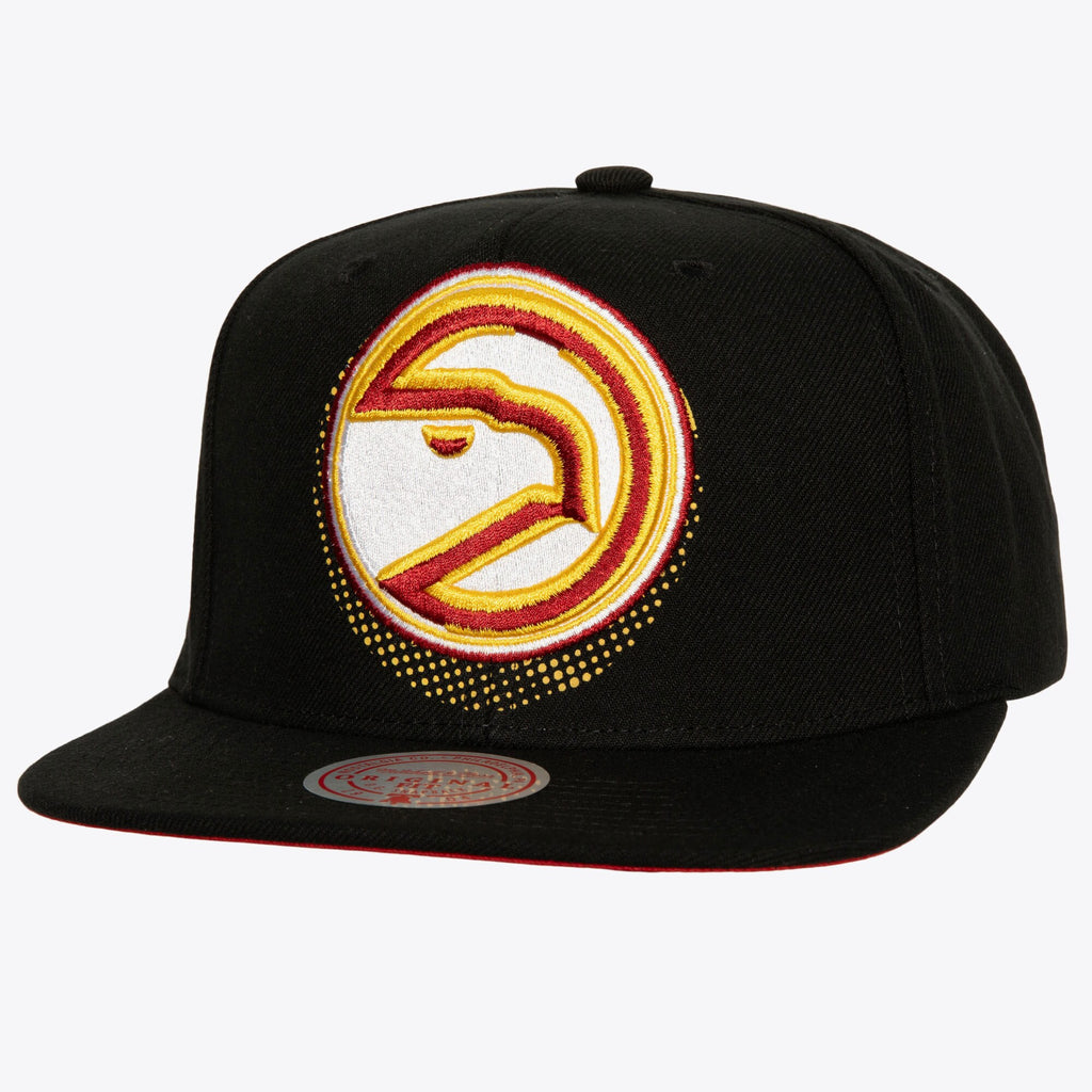 MENS MITCHELL & NESS NBA BIG FACE 7.0 SNAPBACK HWC HAWKS - BLACK