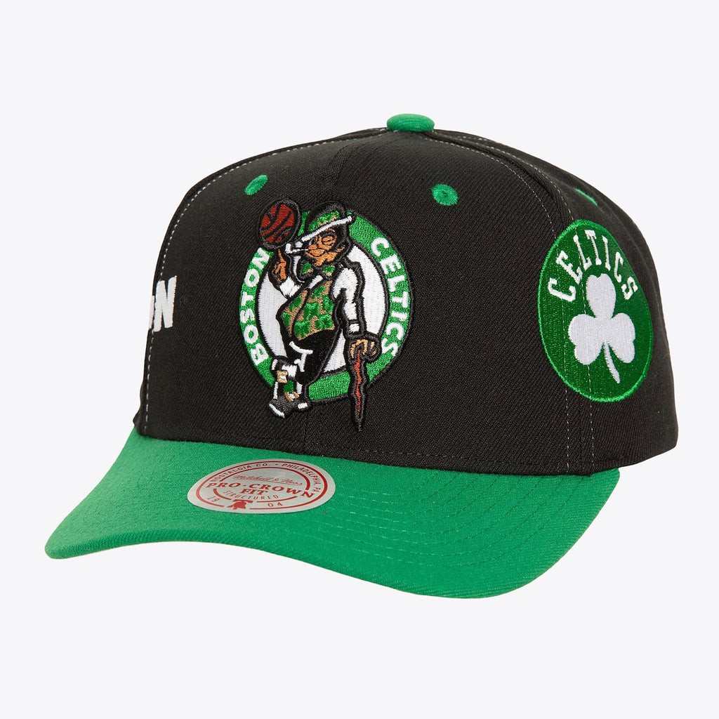 MENS MITCHELL & NESS NBA OVERBITE PRO SNAPBACK CELTICS - BLACK