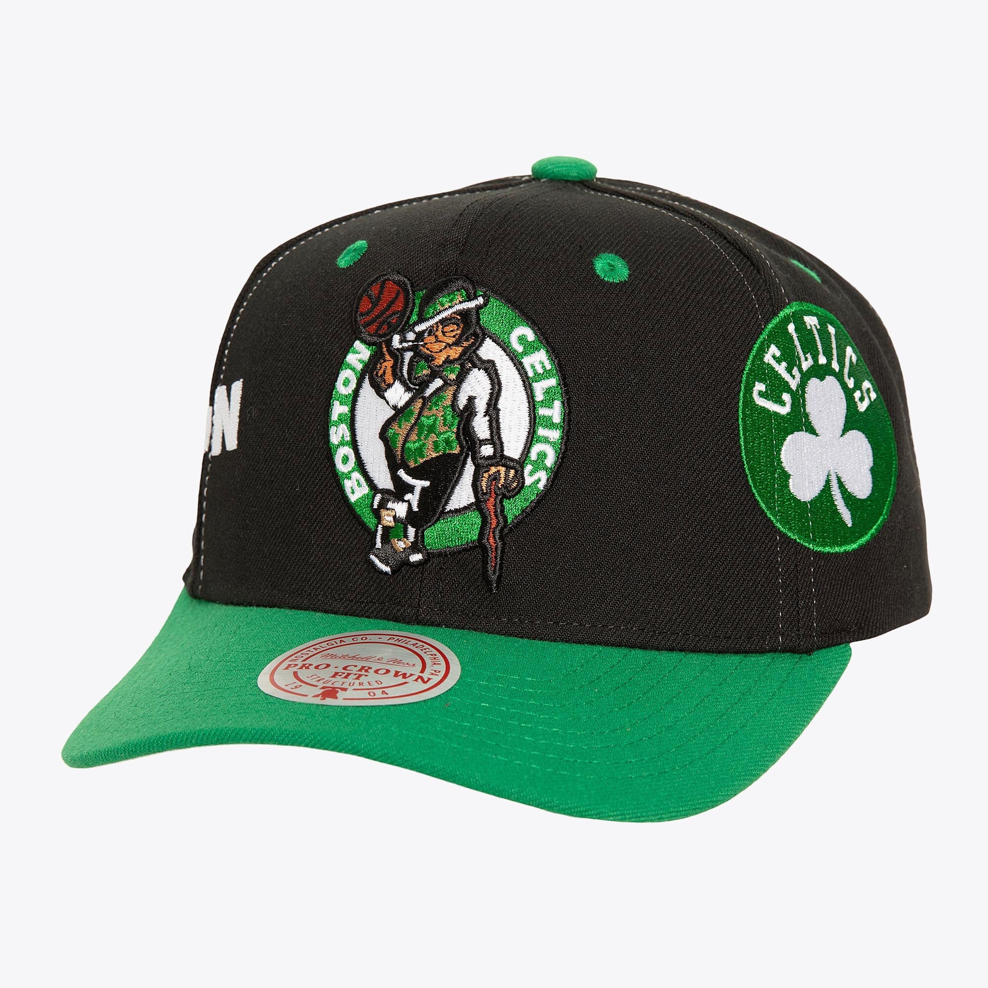 MENS MITCHELL & NESS NBA OVERBITE PRO SNAPBACK CELTICS - BLACK