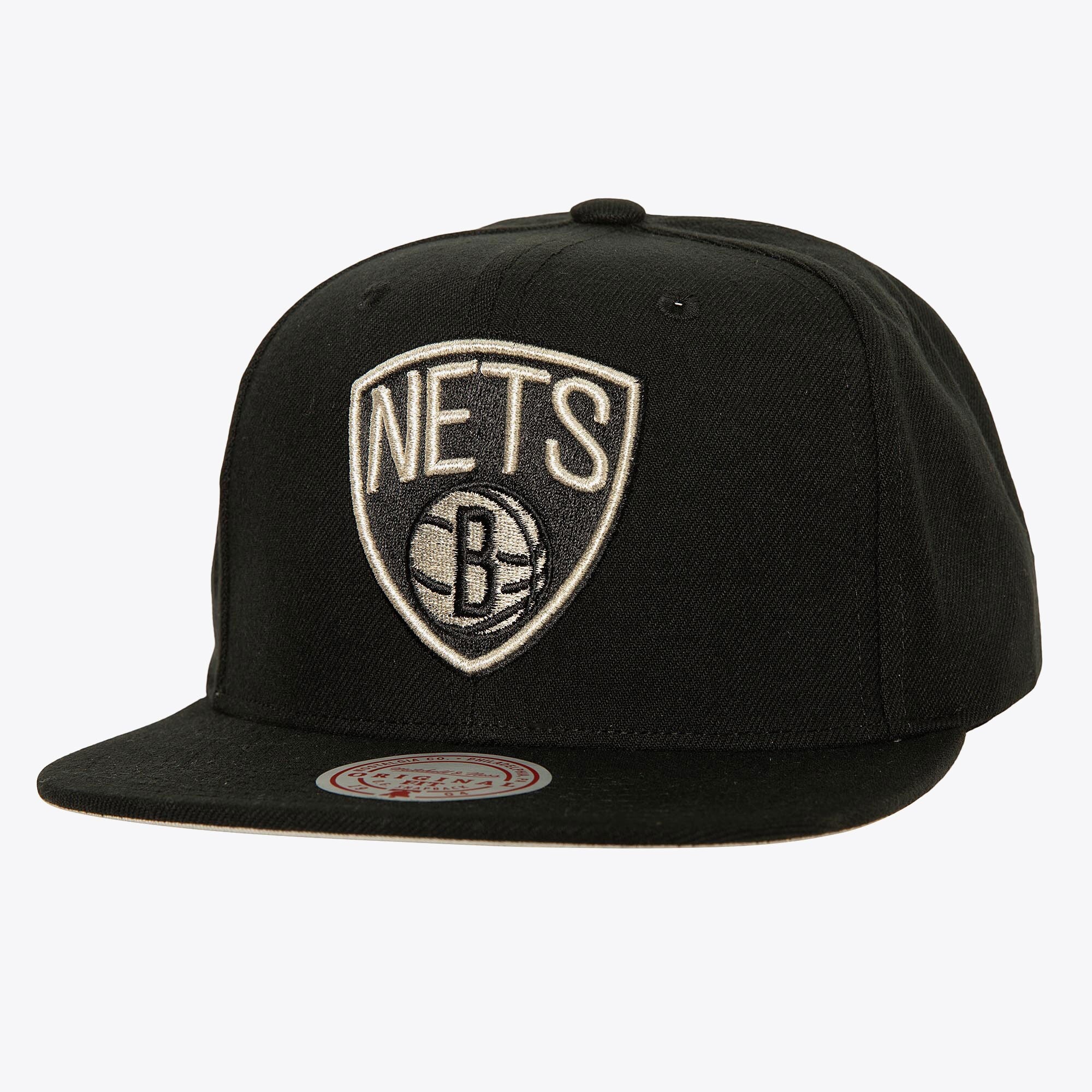 MENS MITCHELL & NESS NBA WATCH ME SHINE SNAPBACK NETS - BLACK