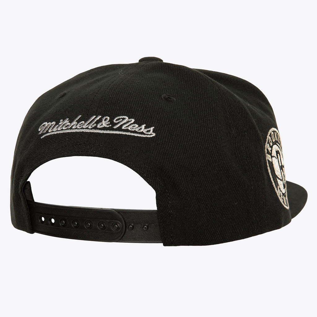 MENS MITCHELL & NESS NBA WATCH ME SHINE SNAPBACK NETS - BLACK