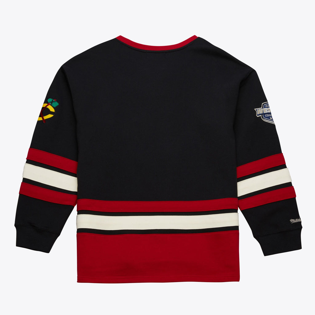 MENS MITCHELL & NESS NHL HERITAGE LACE-UP CREW CURRENT LOGO BLACKHAWKS