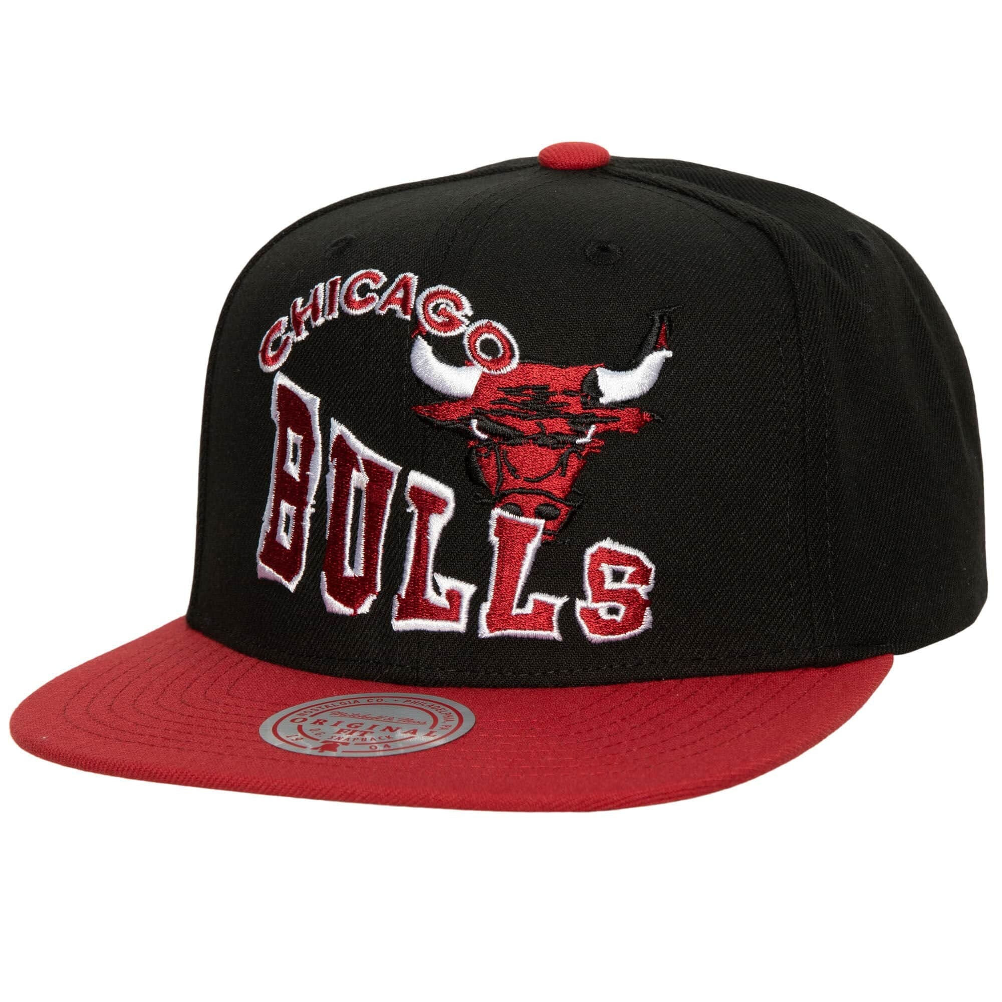 MENS MITCHELL & NESS NBA CROOKED PATH SNAPBACK BULLS - BLACK