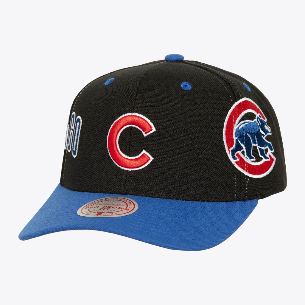 MENS MITCHELL & NESS MLB OVERBITE PRO SNAPBACK CUBS - BLACK