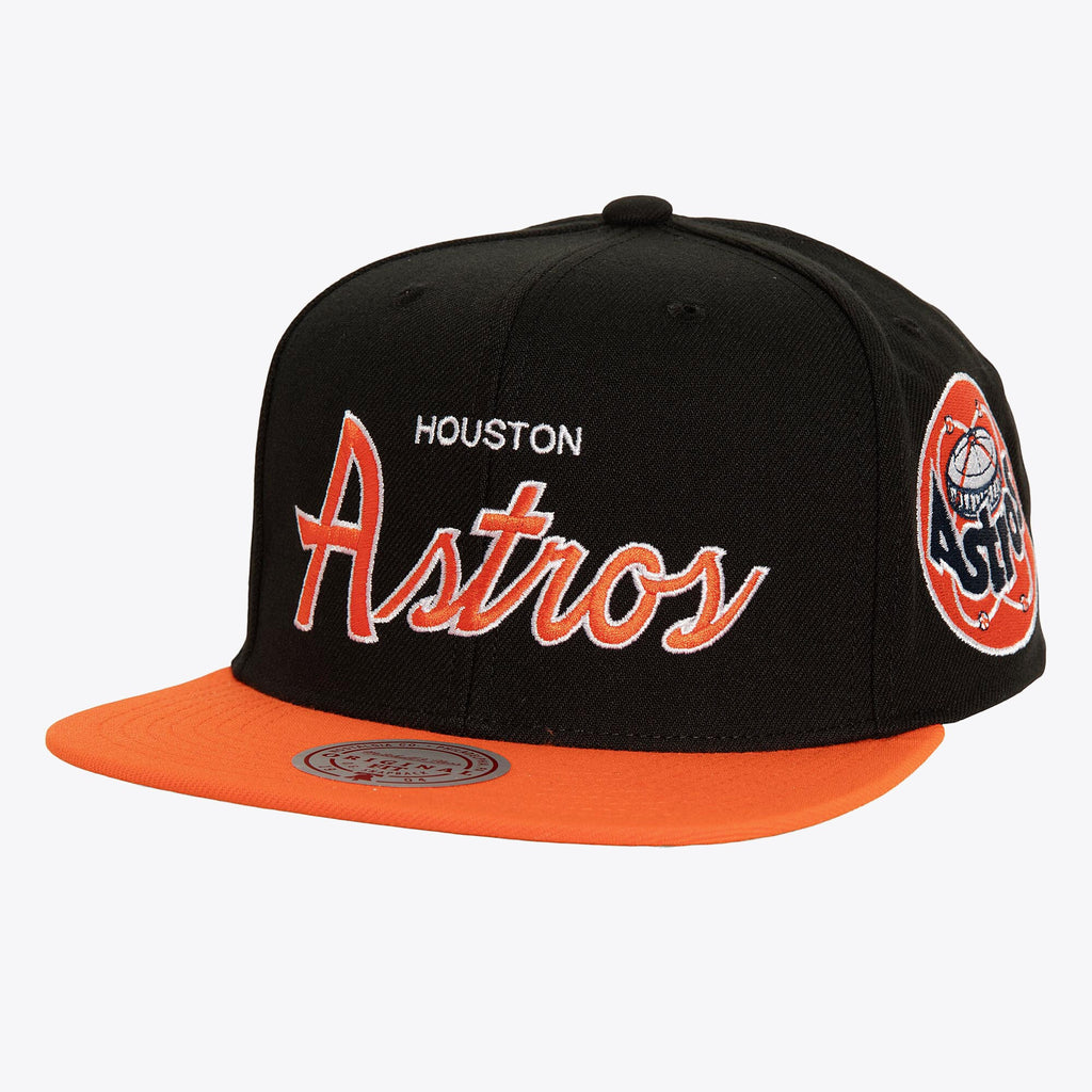 MENS MITCHELL & NESS MLB EVERGREEN SCRIPT SNAPBACK COOP ASTROS