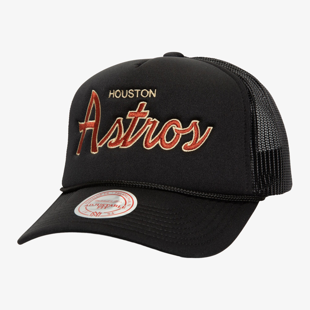 Mens Mitchell & Ness MLB SCRIPT TRUCKER COOP ASTROS