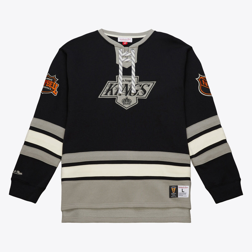 MENS MITCHELL & NESS NHL HERITAGE LACE-UP CREW VINTAGE LOGO KINGS