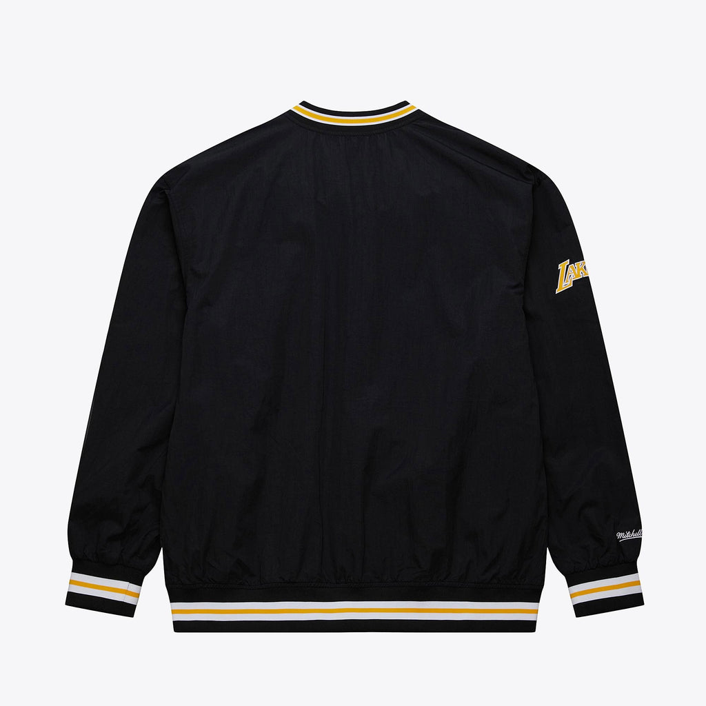 MENS MITCHELL & NESS NBA CLASSIC NYLON PULLOVER VINTAGE LOGO LAKERS