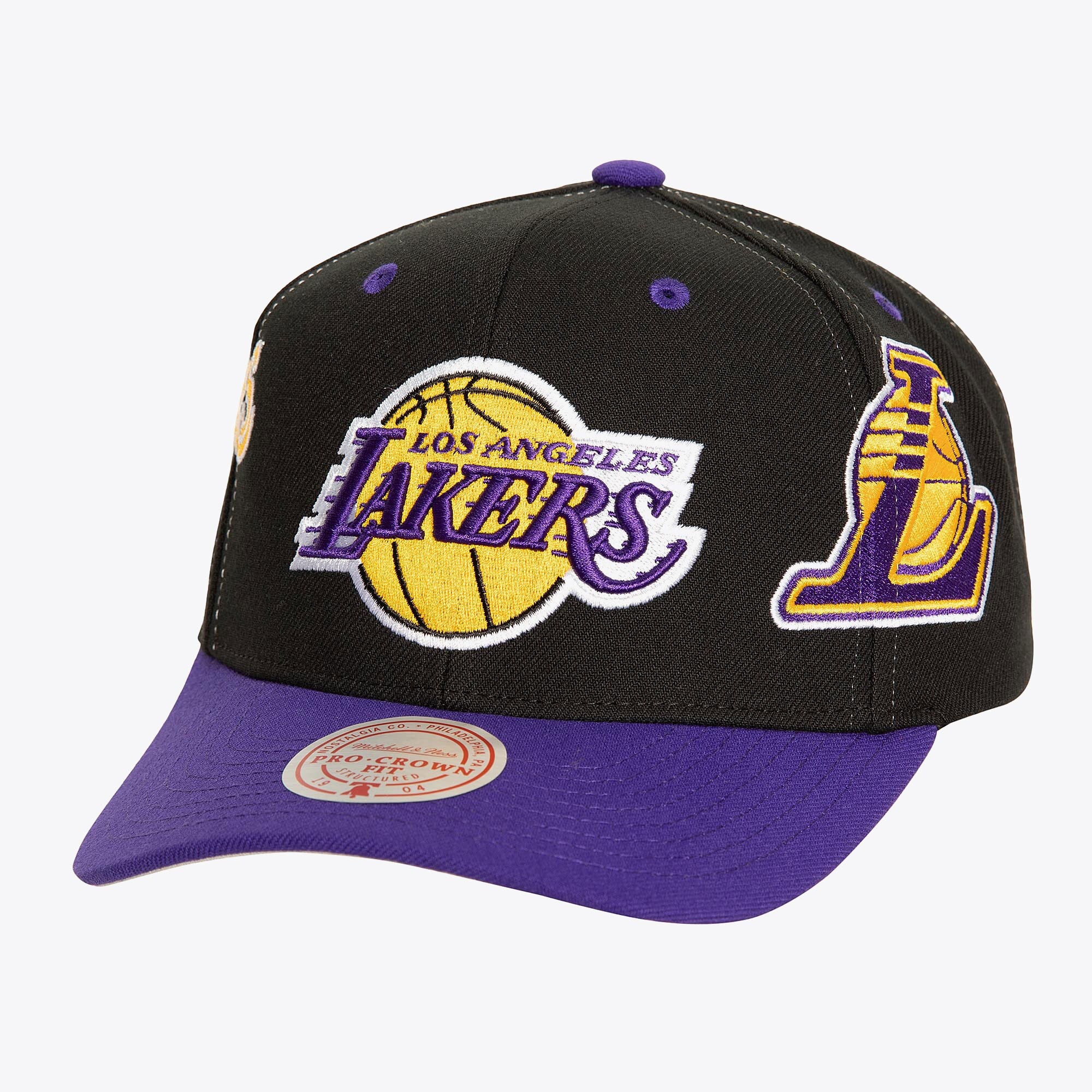 MENS MITCHELL & NESS NBA OVERBITE PRO SNAPBACK LAKERS - BLACK