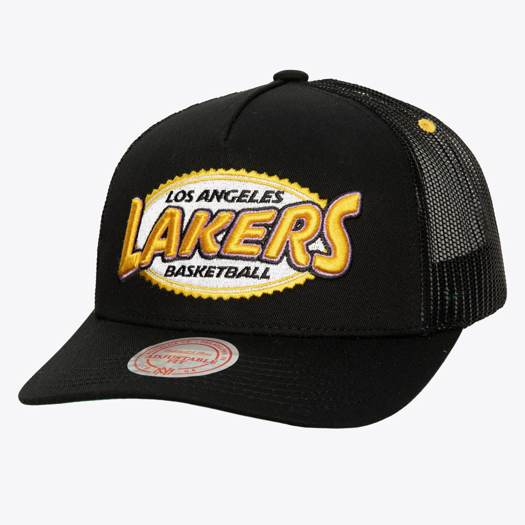 MENS MITCHELL & NESS NBA TEAM SEAL TRUCKER HWC LAKERS - BLACK