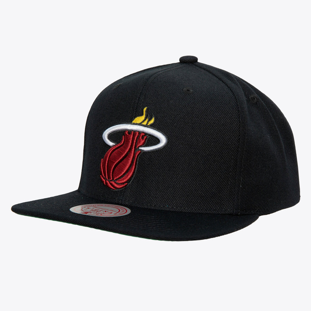 MENS MITCHELL & NESS NBA TOP SPOT SNAPBACK HWC HEAT - BLACK
