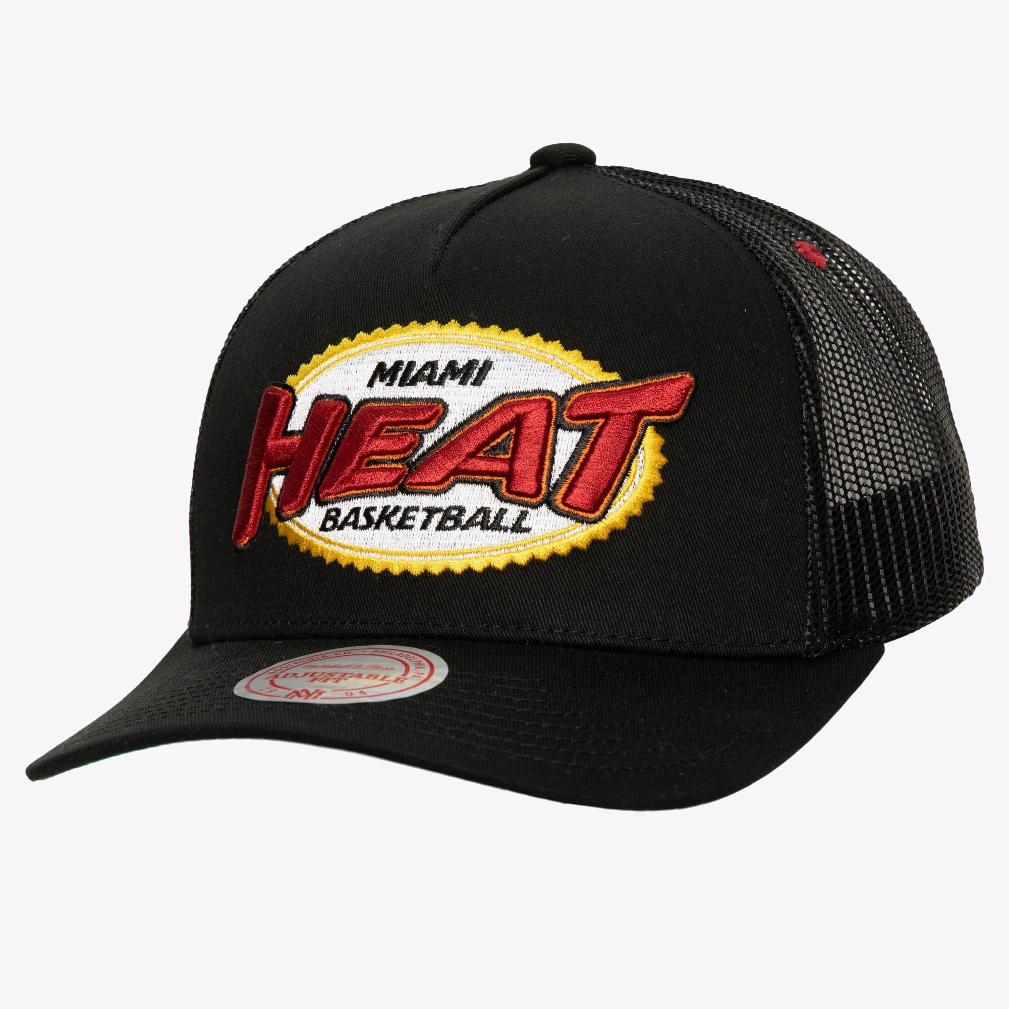 MENS MITCHELL & NESS NBA TEAM SEAL TRUCKER HWC HEAT - BLACK