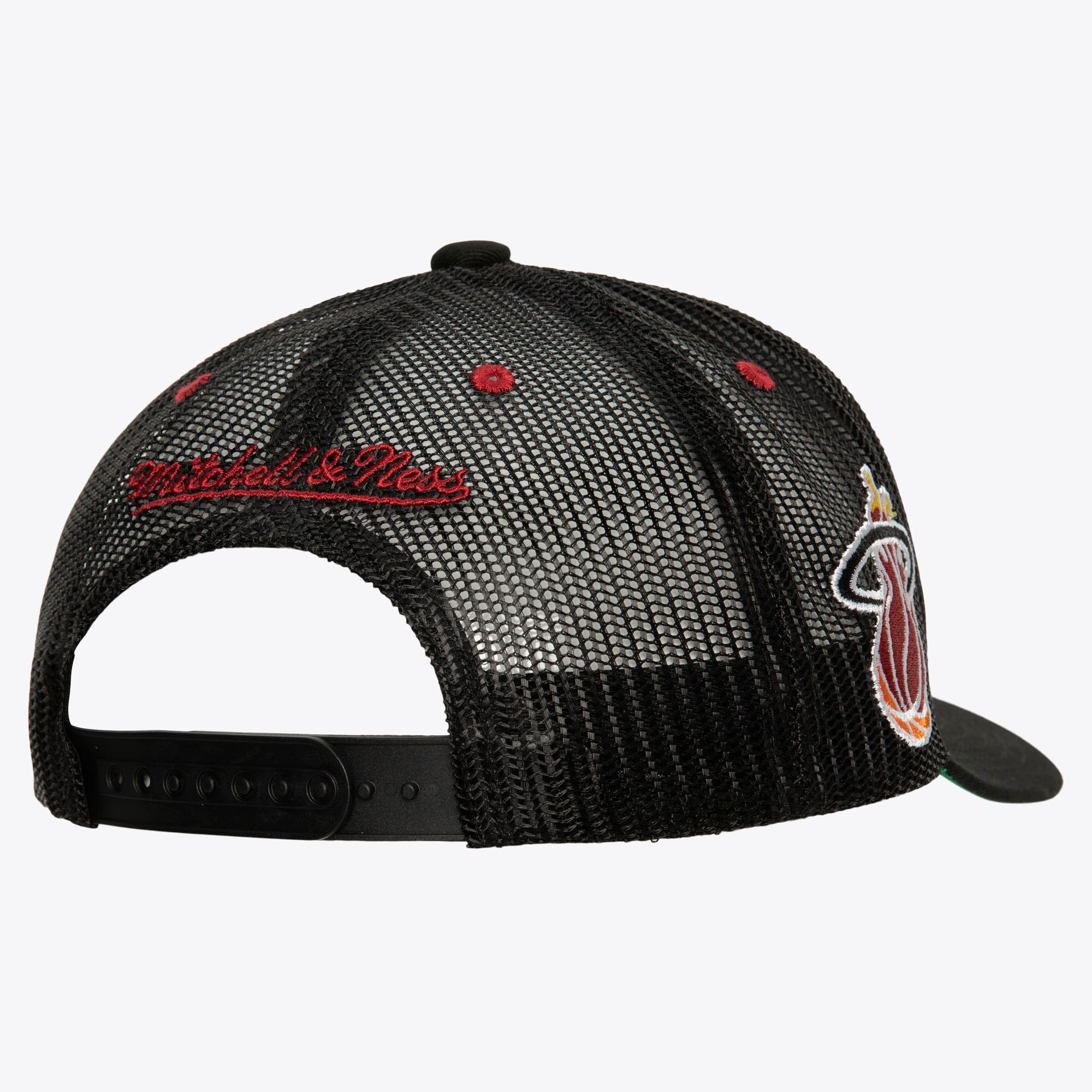 MENS MITCHELL & NESS NBA TEAM SEAL TRUCKER HWC HEAT - BLACK