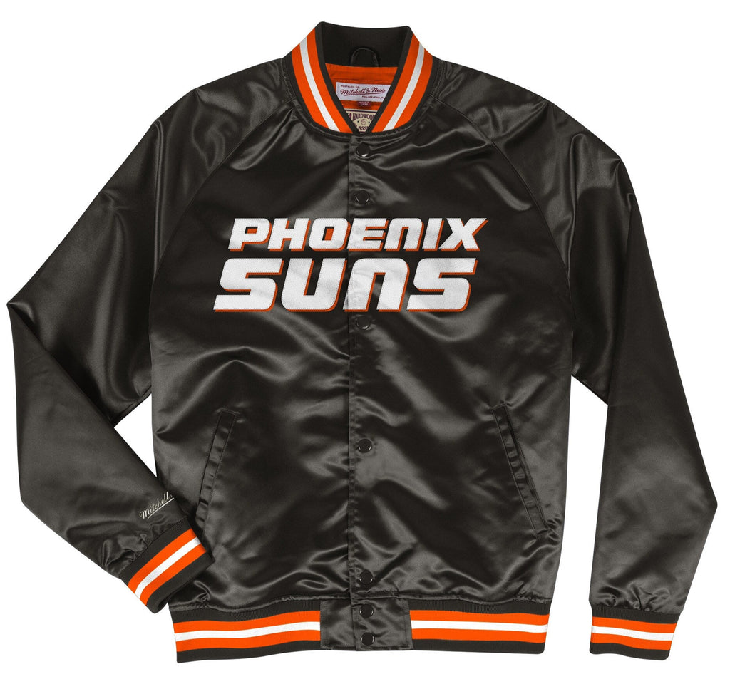 [STJKMG18013-PSUBLCK1] MENS MITCHELL & NESS LIGHTWEIGHT SATIN JACKET SUNS