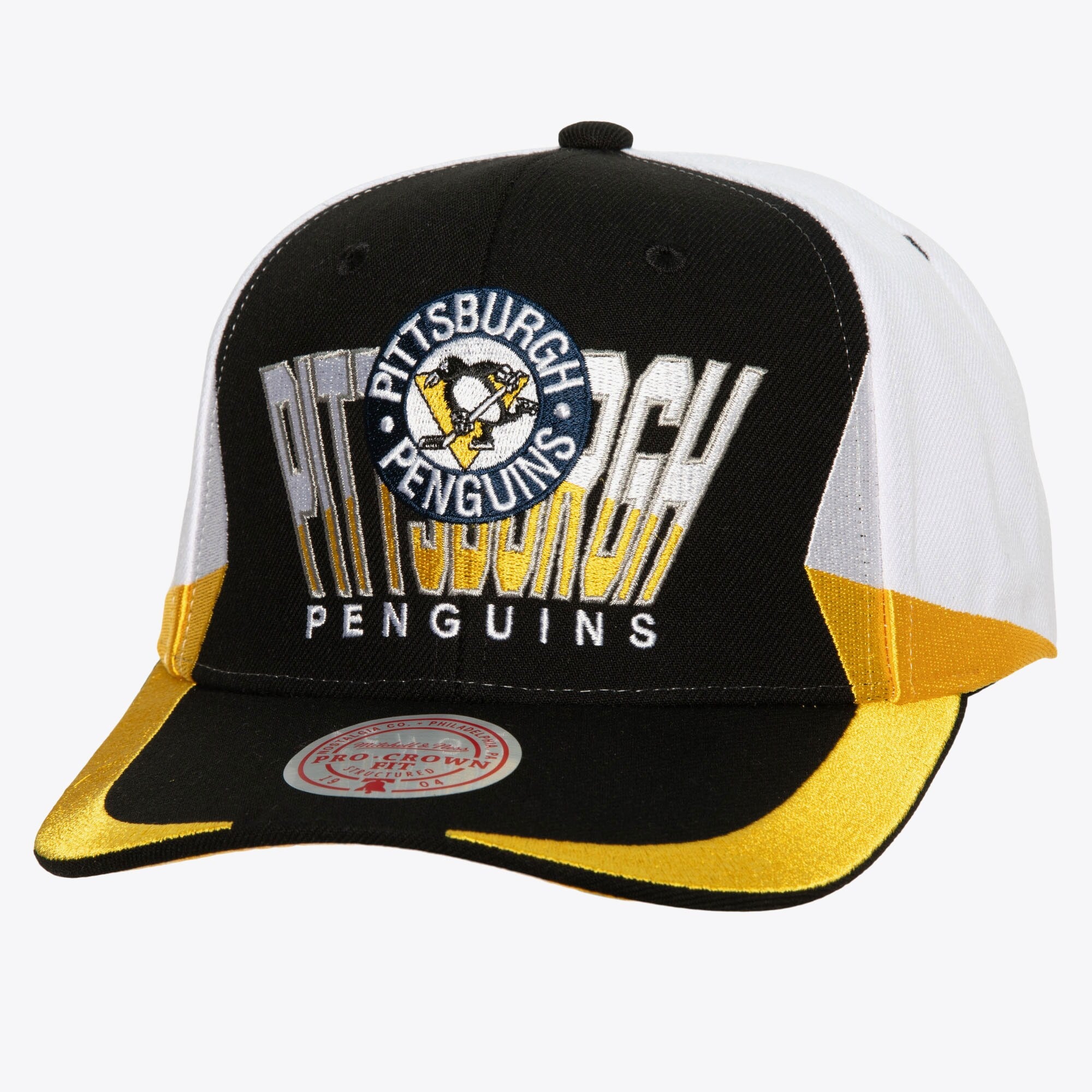 MENS MITCHELL & NESS NHL RETRODOME PRO SNAPBACK VNTG PENGUINS - BLACK