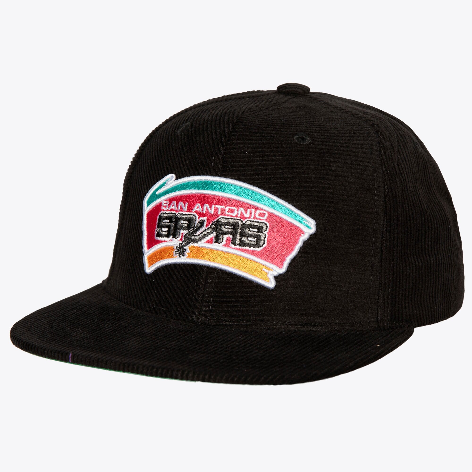 MENS MITCHELL & NESS NBA ALL DIRECTIONS SNAPBACK HWC SPURS - BLACK