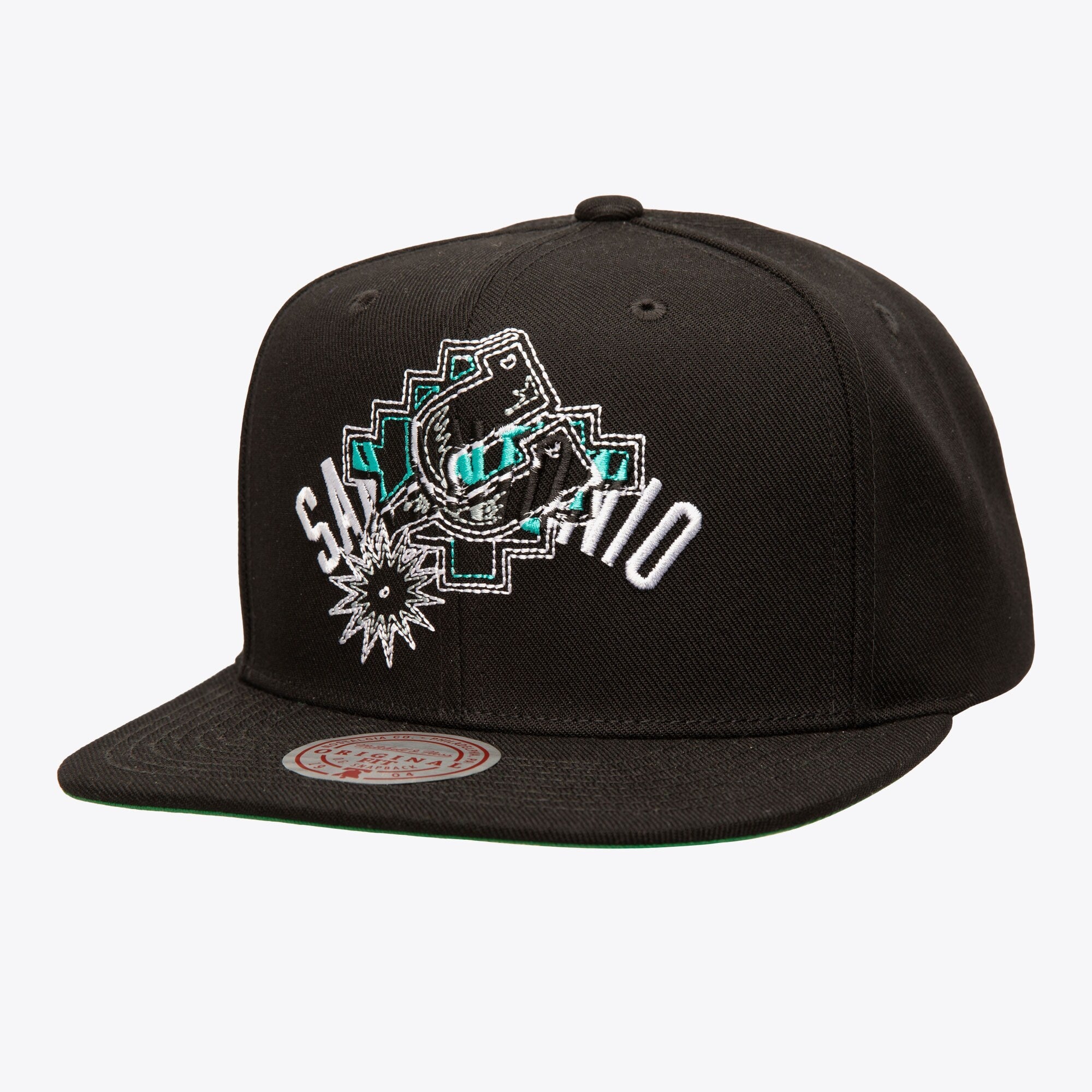 Mens Mitchell & Ness NBA DOUBLE UP SNAPBACK HWC SPURS