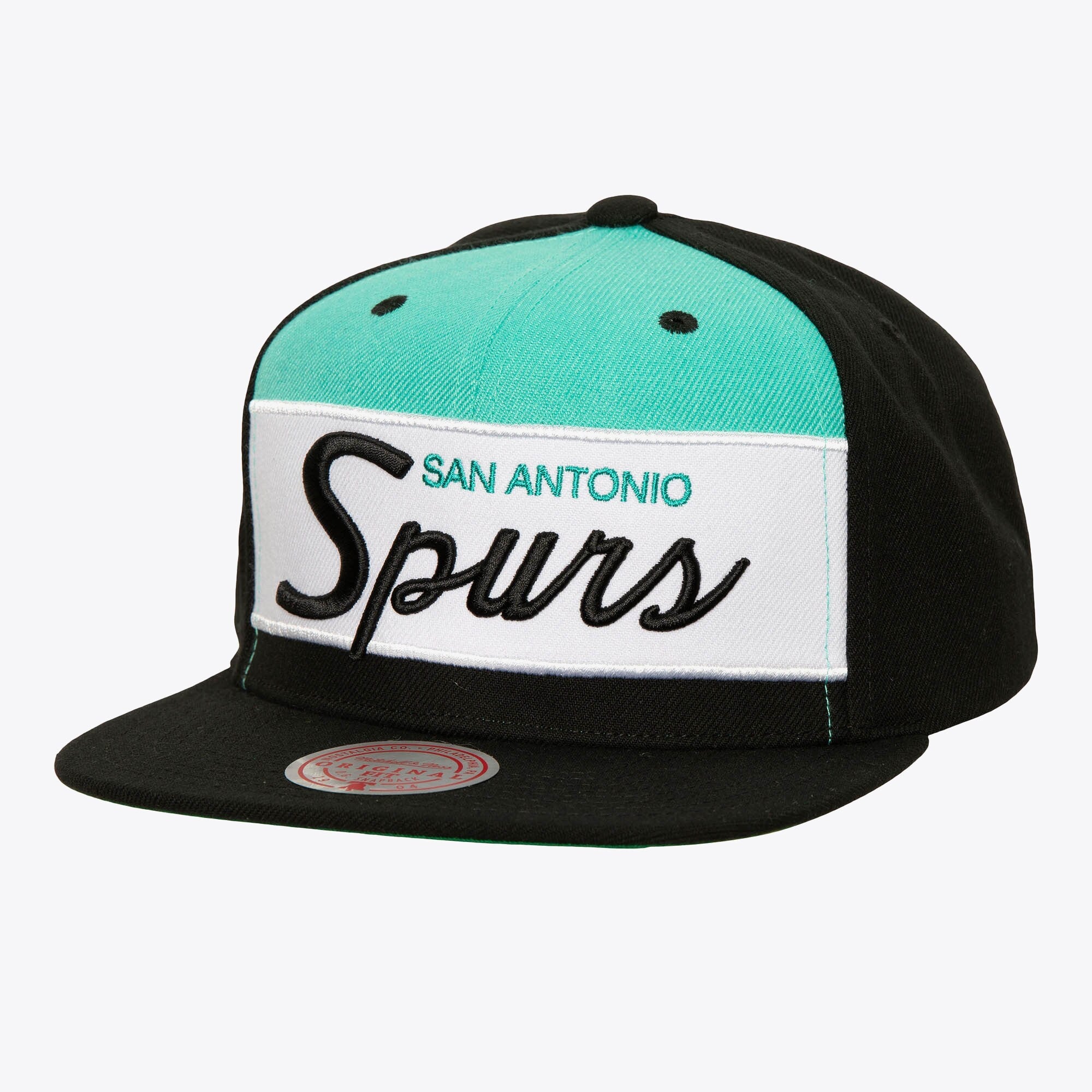 MENS MITCHELL & NESS NBA RETRO SPORT SNAPBACK HWC SPURS - BLACK