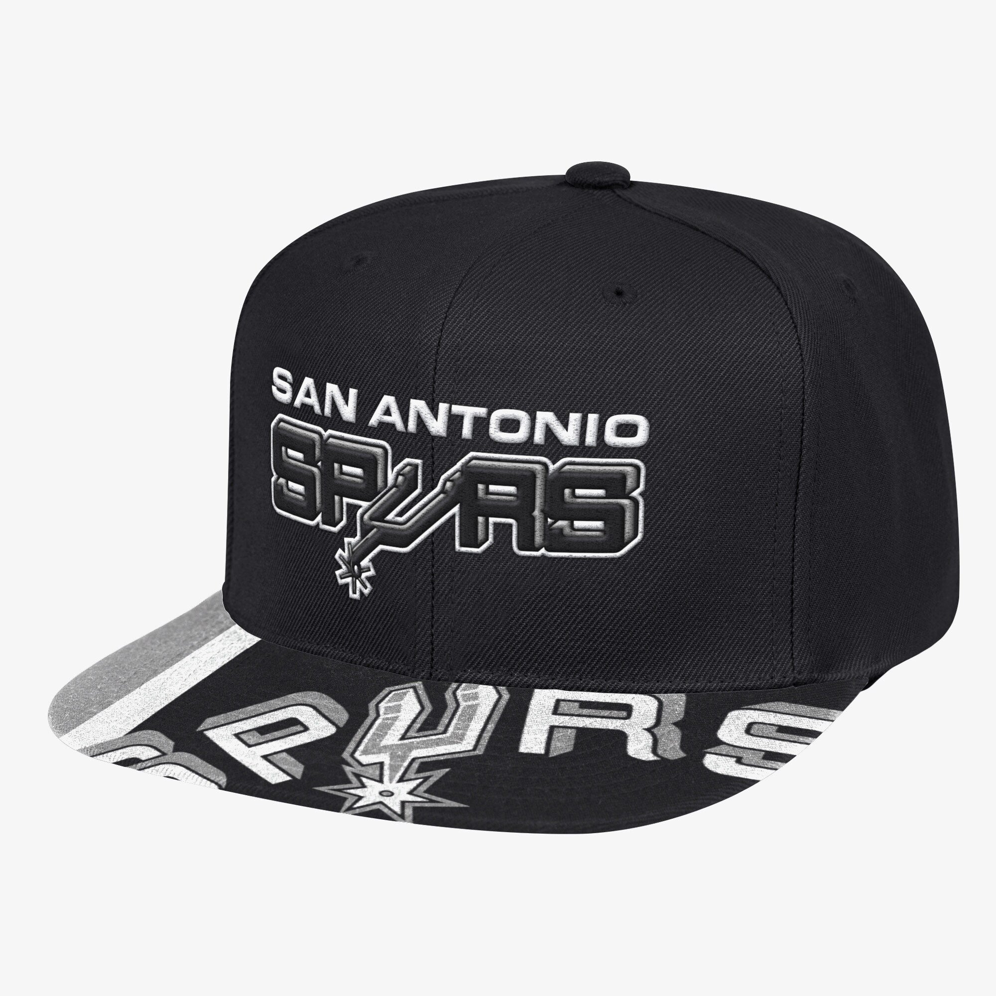 MENS MITCHELL & NESS NBA SWINGMAN POP SNAPBACK HWC SPURS - BLACK