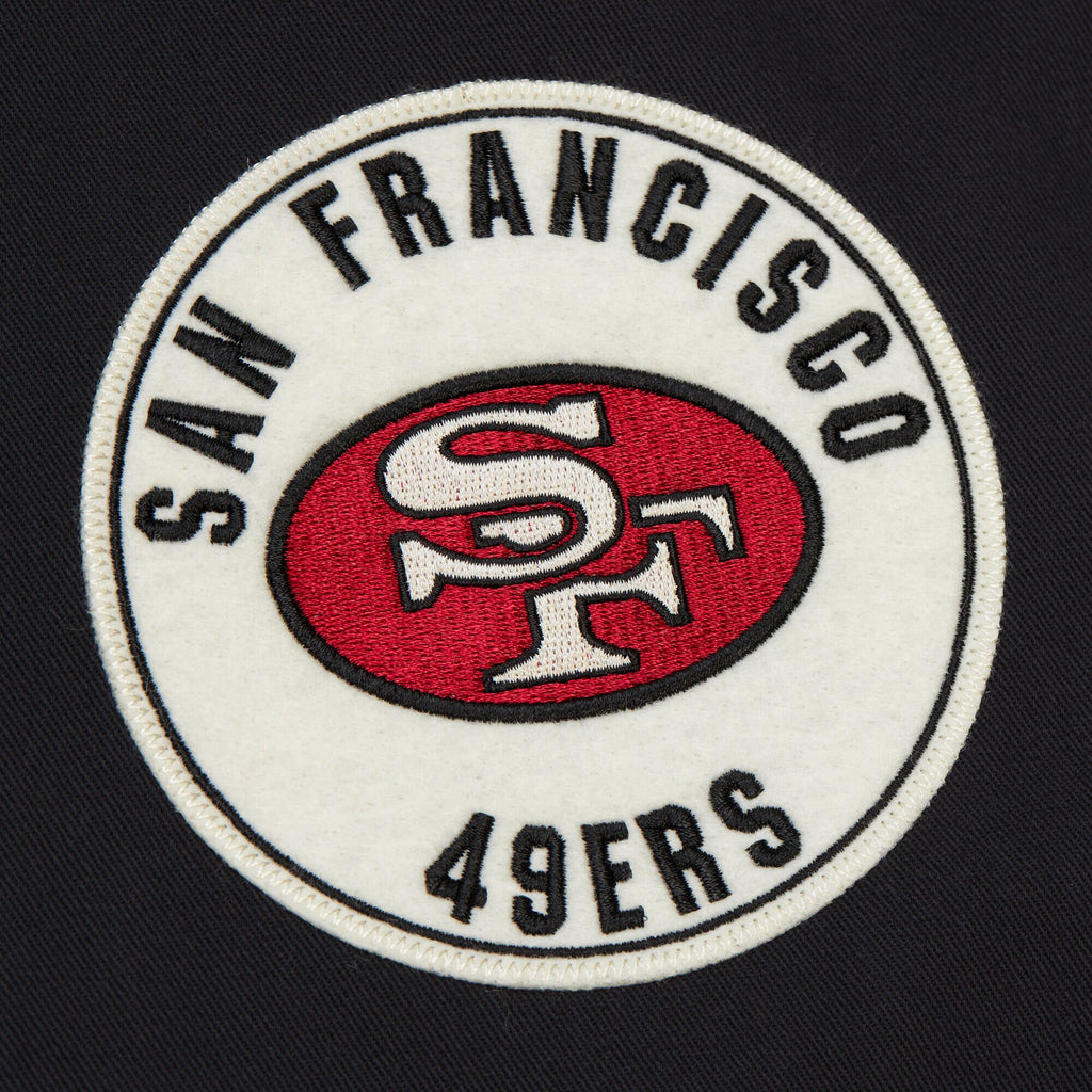 Mens Mitchell & Ness NFL REPLAY COTTON TWILL JACKET VINTAGE LOGO 49ERS