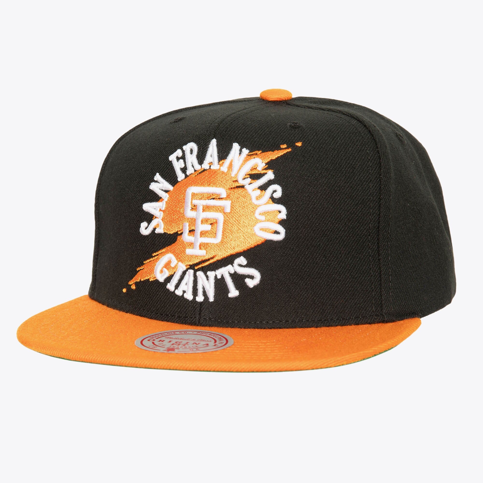 MENS MITCHELL & NESS MLB CIRCLE SPLASH SNAPBACK COOP GIANTS - BLACK