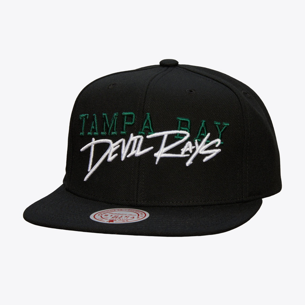 MENS MITCHELL & NESS MLB TEAM TAGGED SNAPBACK COOP RAYS - BLACK