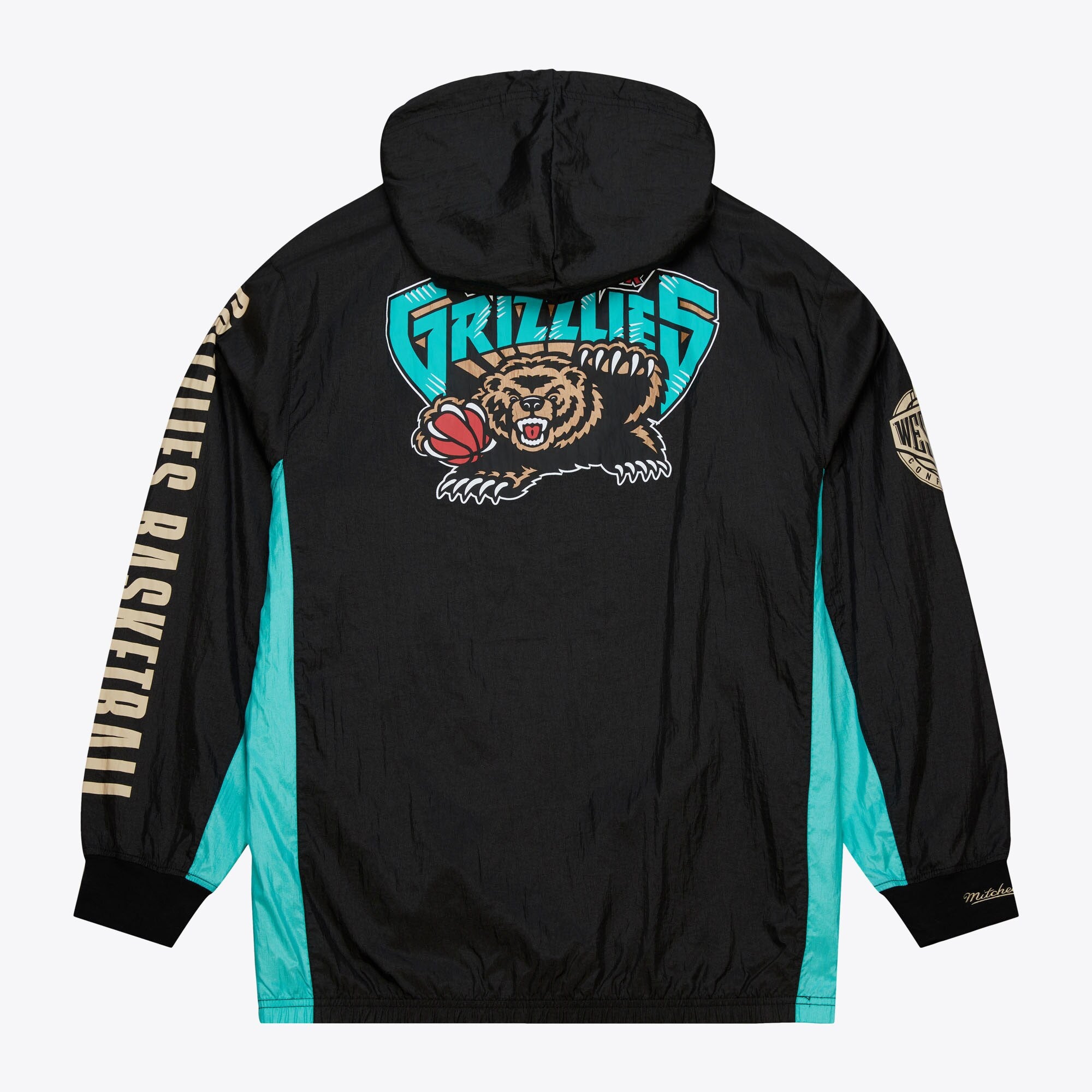 MENS MITCHELL & NESS NBA TEAM OG 2.0 ANORAK WINDBREAKER VINTAGE LOGO GRIZZLIES