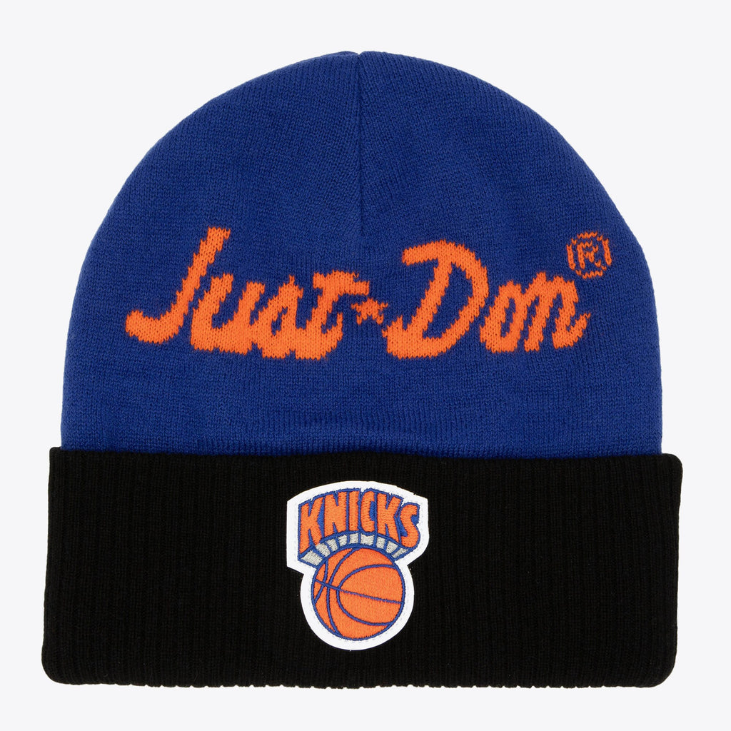 MENS MITCHELL & NESS NBA JUST DON CASHMERE KNIT HWC KNICKS - BLUE