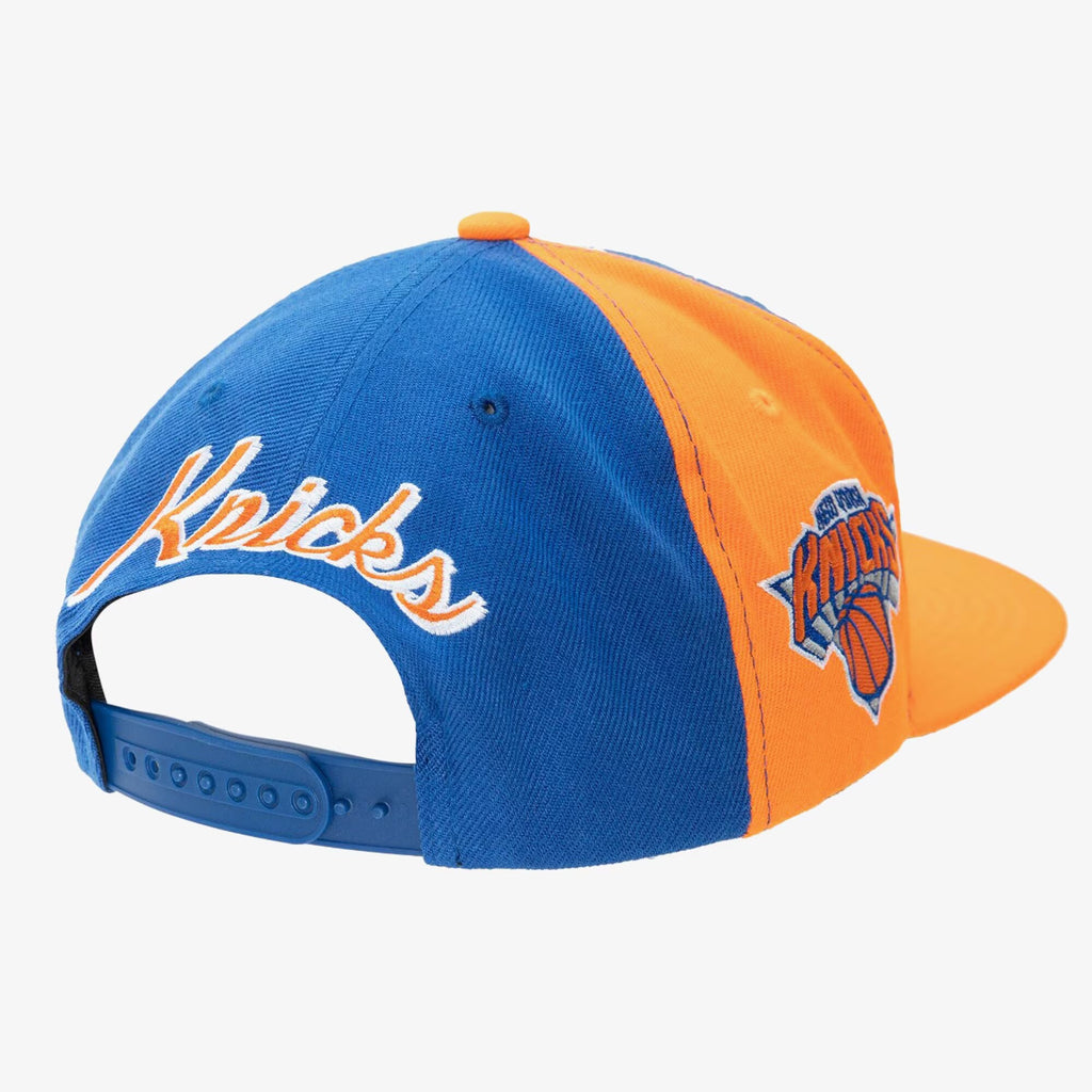 MENS MITCHELL & NESS NBA REAR SCRIPT DEADSTOCK SNAPBACK KNICKS - ROYAL-ORANGE