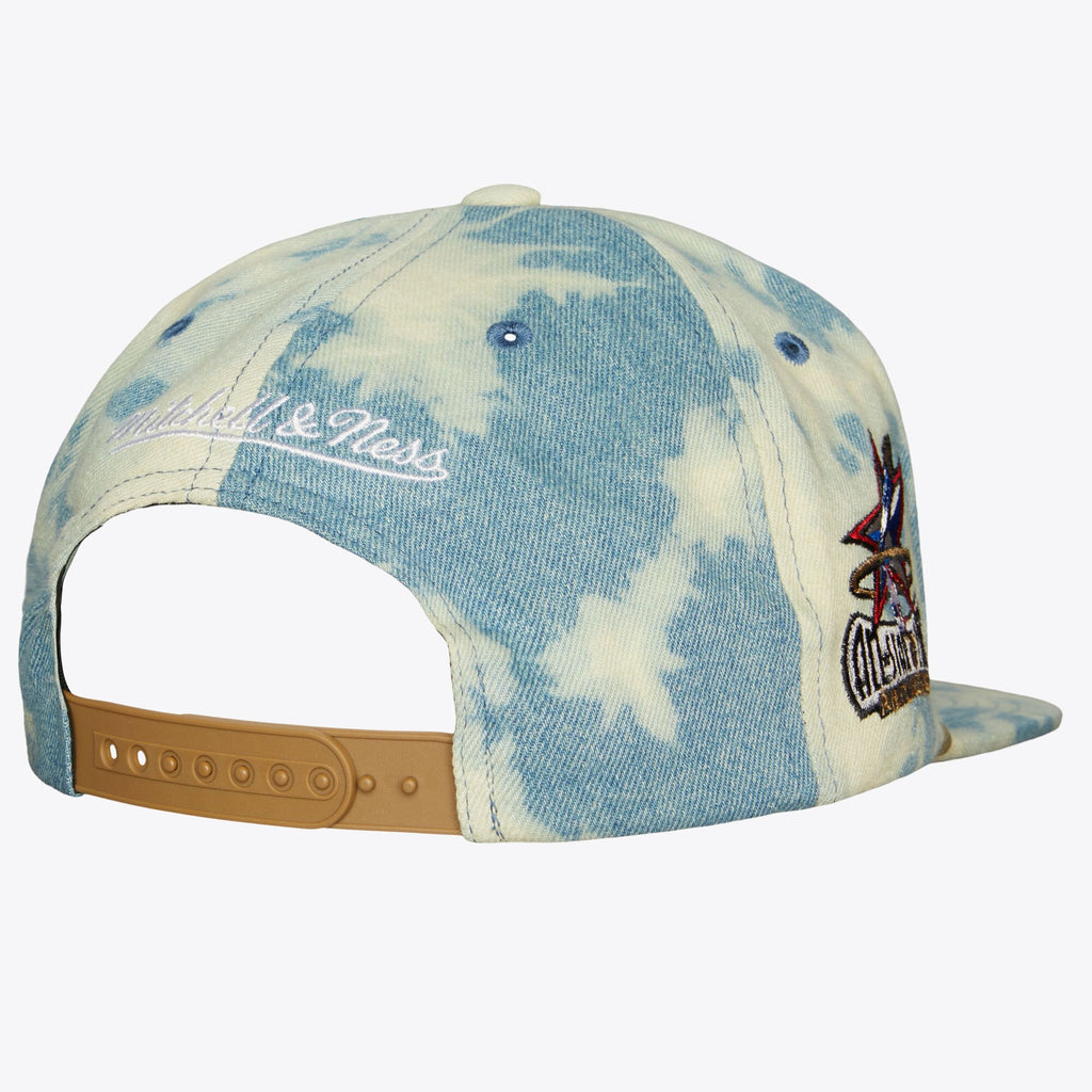 MENS MITCHELL & NESS NBA ACID WASH SNAPBACK HWC 76ERS - BLUE