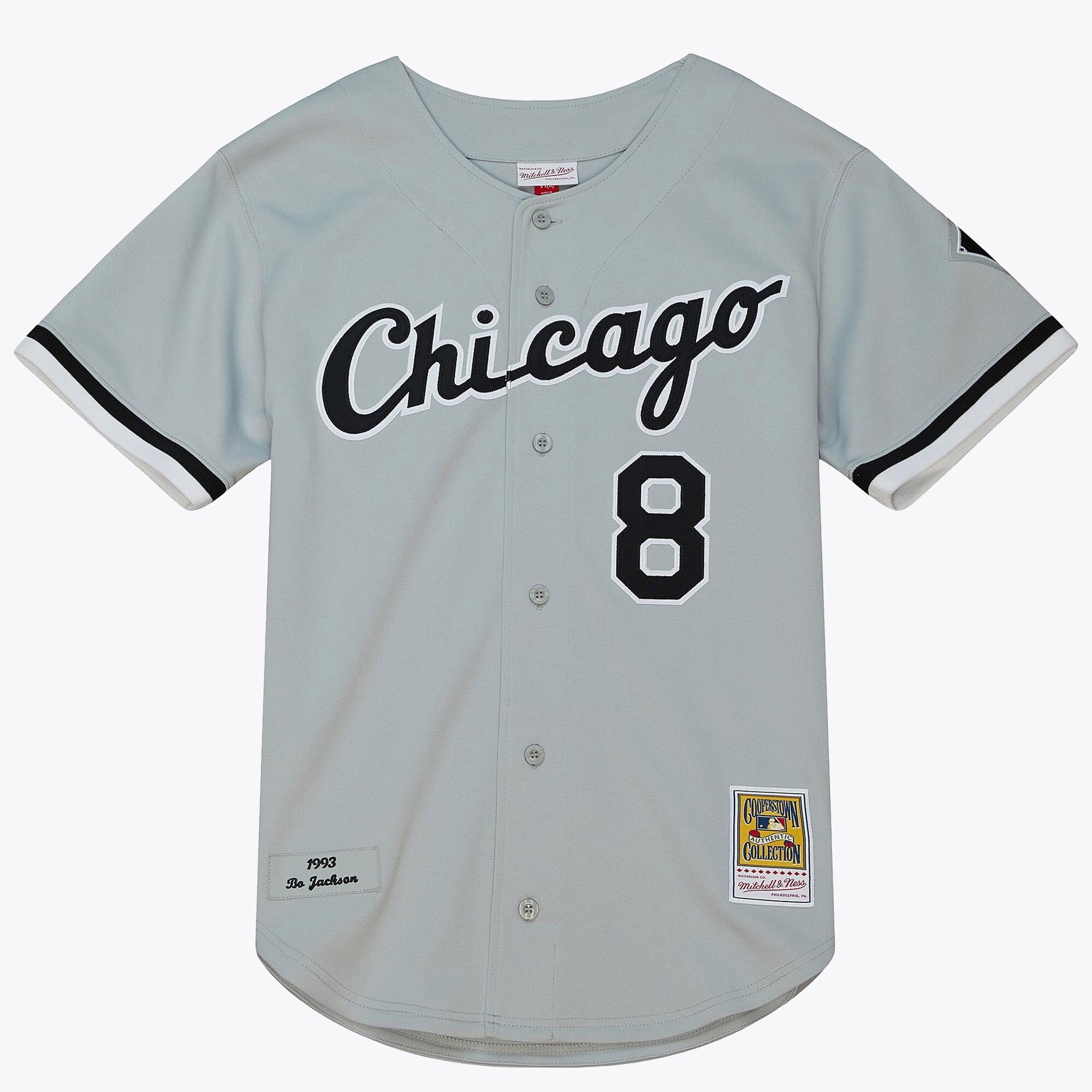Mens Mitchell & Ness MLB ROAD JERSEY WHITE SOX 1993 BO JACKSON