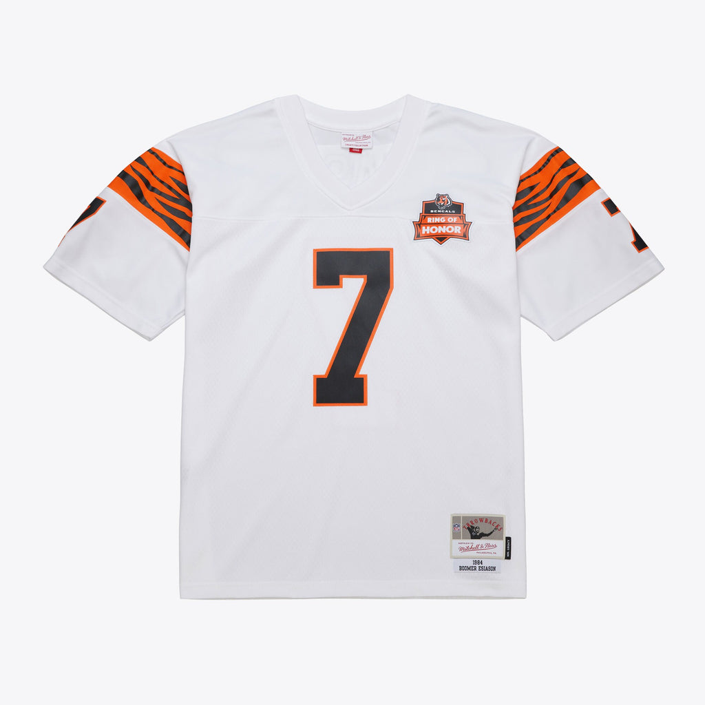 Mens Mitchell & Ness NFL WHITE JERSEY BENGALS 1984 BOOMER ESIASON