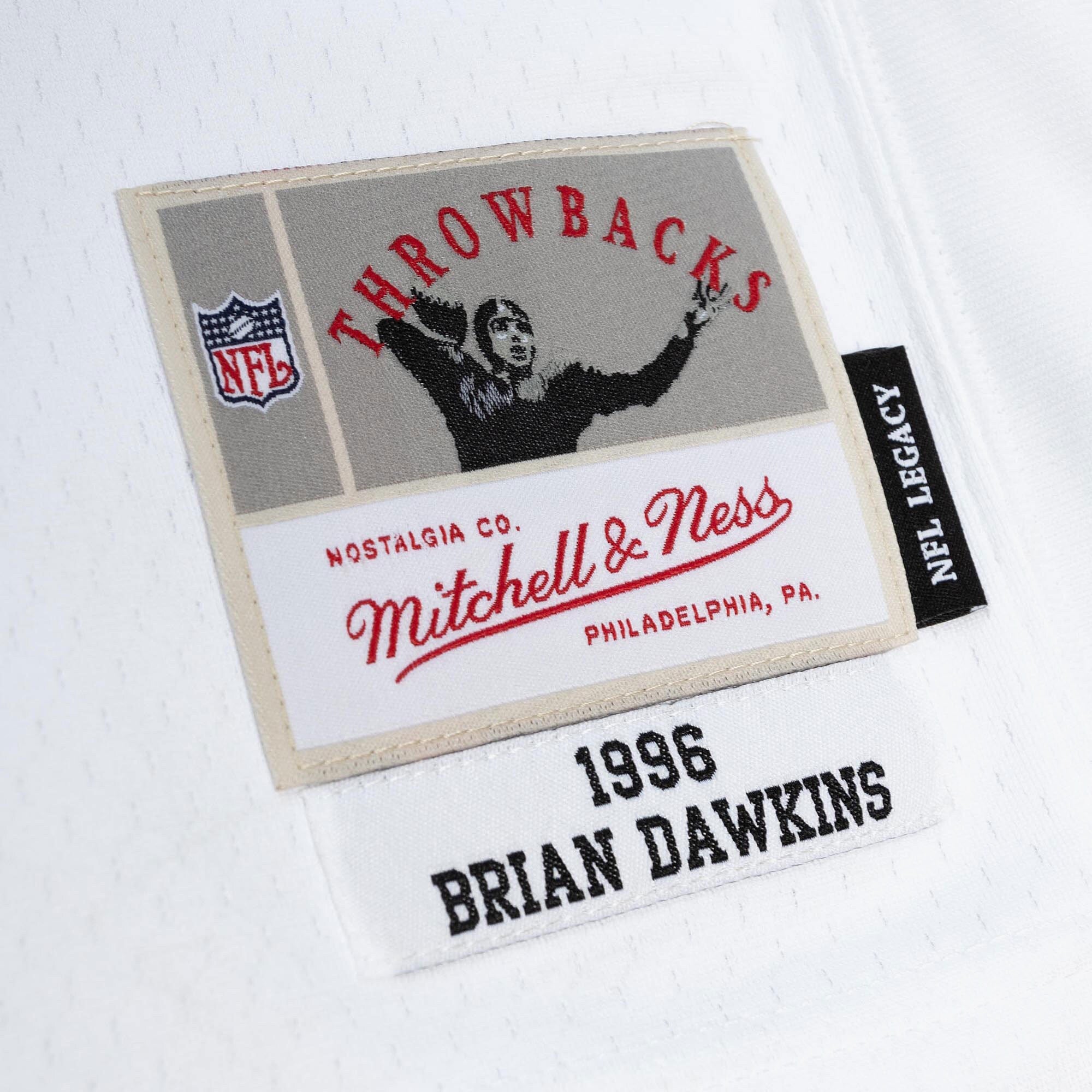 Mens Mitchell & Ness NFL WHITE JERSEY EAGLES 1996 BRIAN DAWKINS