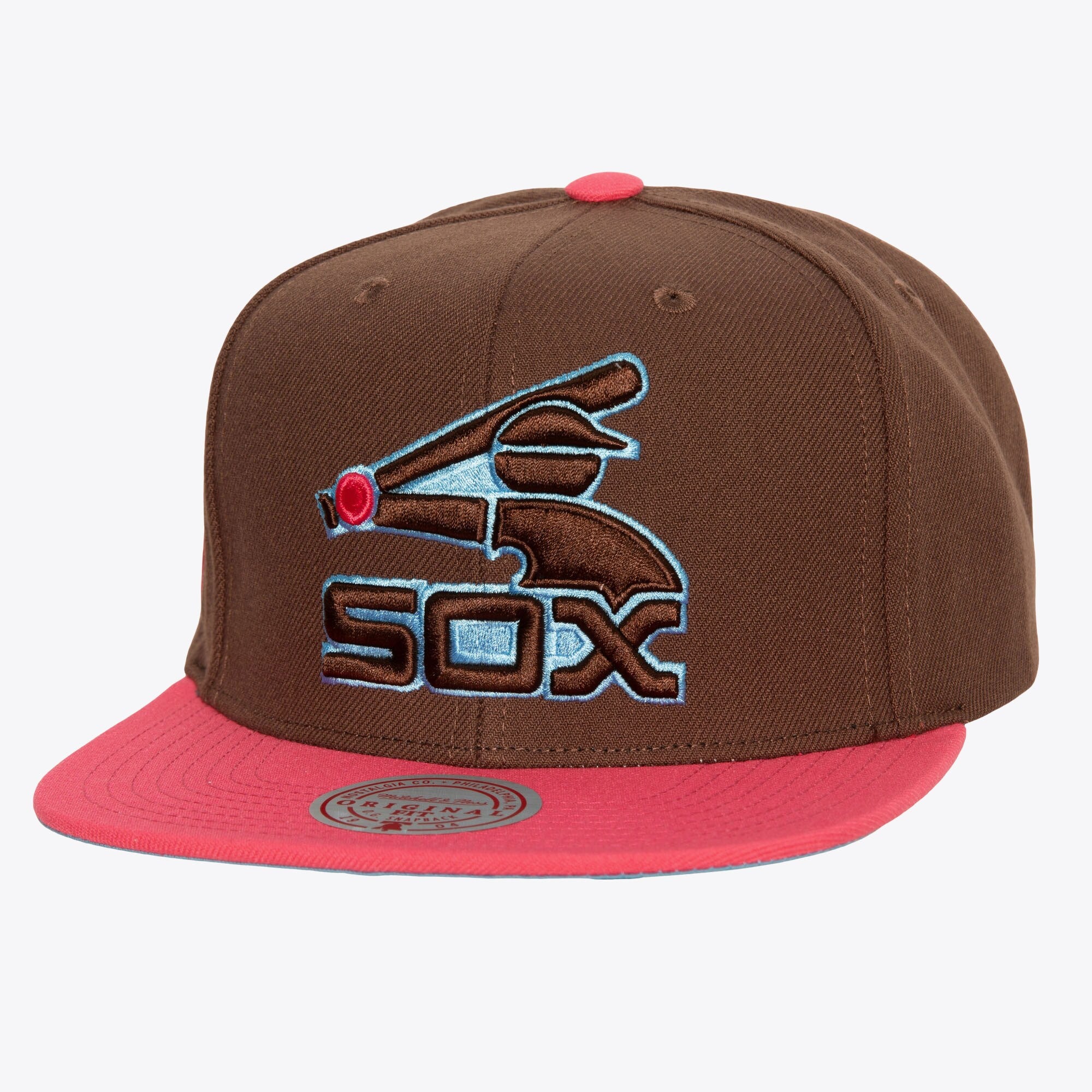 MENS MITCHELL & NESS MLB THE DAMN SNAPBACK COOP WHITE SOX - BROWN