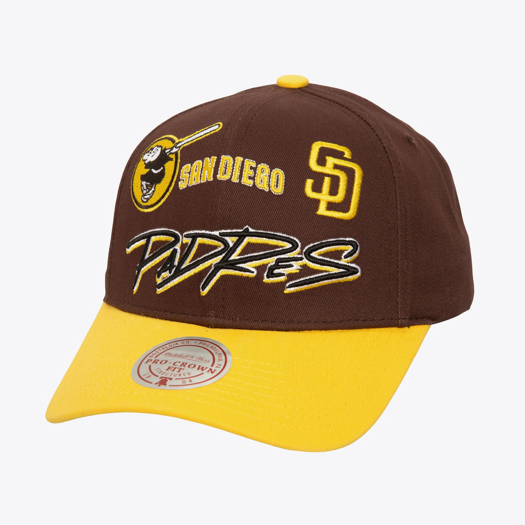 Mens Mitchell & Ness MLB ELDY SCRIPT PRO SNAPBACK PADRES