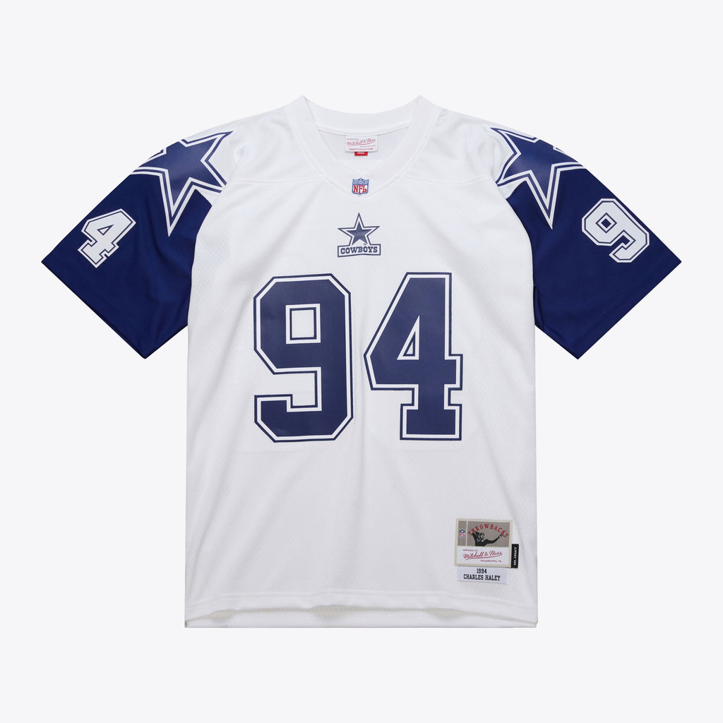 MENS MITCHELL & NESS NFL WHITE JERSEY COWBOYS 1994 CHARLES HALEY