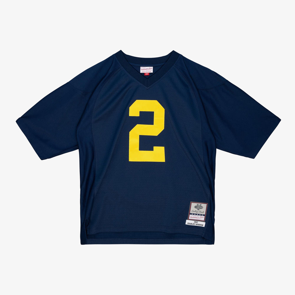 MENS MITCHELL & NESS NCAA DARK JERSEY MICHIGAN 1997 CHARLES WOODSON