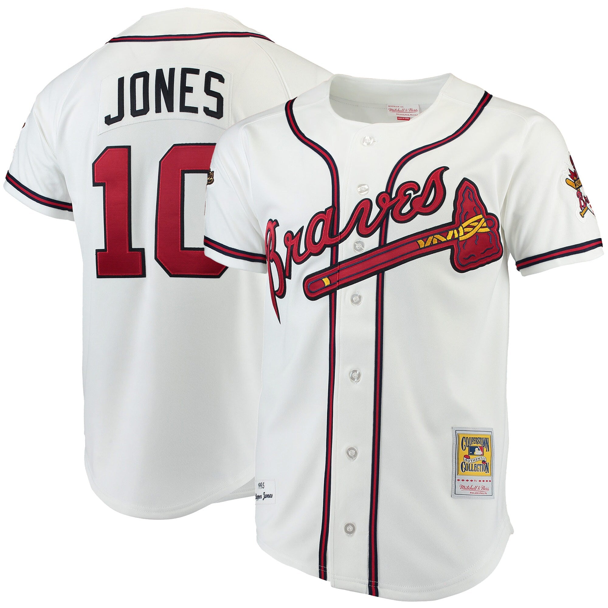 MENS MITCHELL & NESS MLB HOME JERSEY BRAVES 1995 CHIPPER JONES