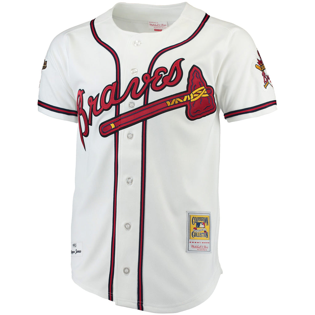 MENS MITCHELL & NESS MLB HOME JERSEY BRAVES 1995 CHIPPER JONES