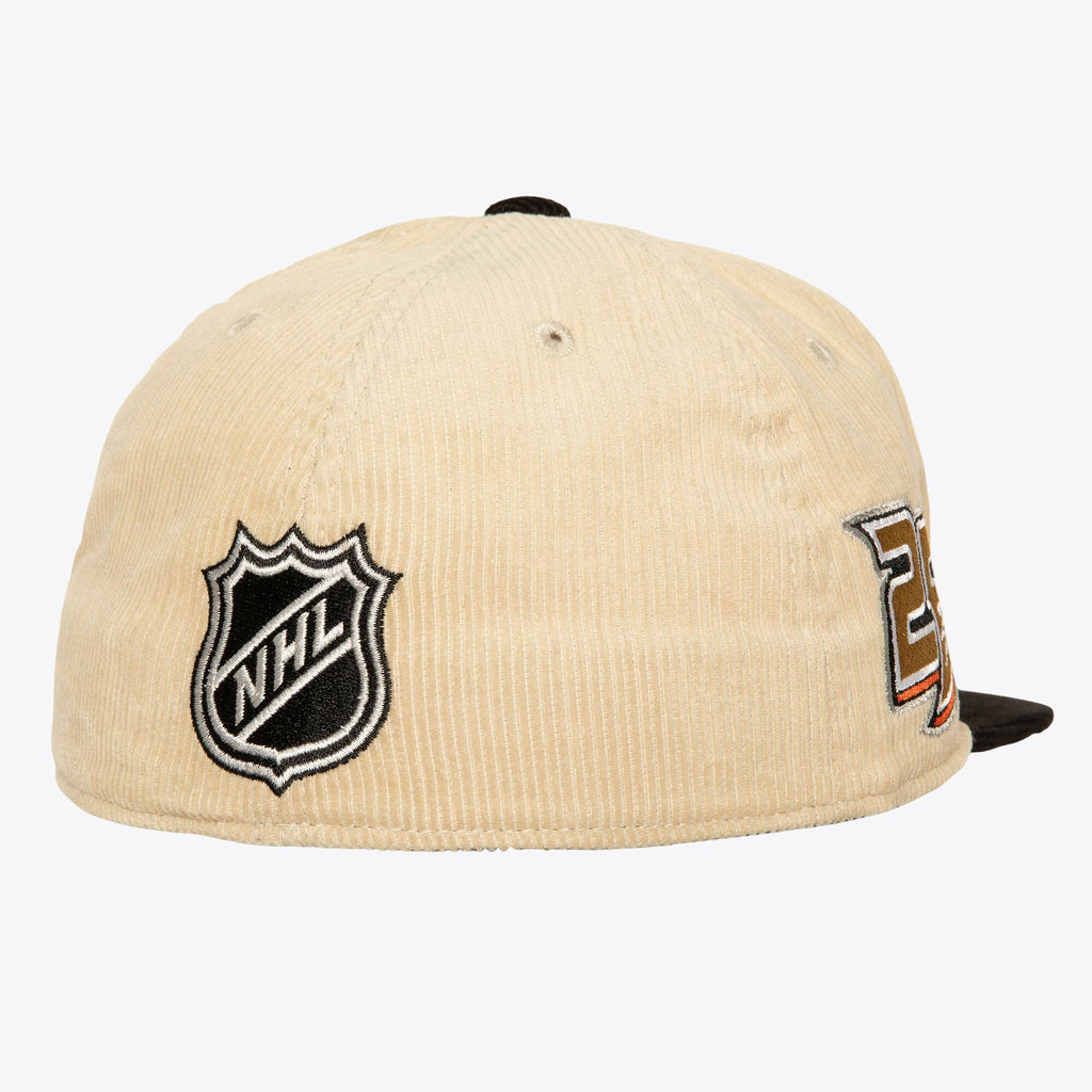 MENS MITCHELL & NESS NHL 2 TONE TEAM CORD FITTED DUCKS - OFF WHITE