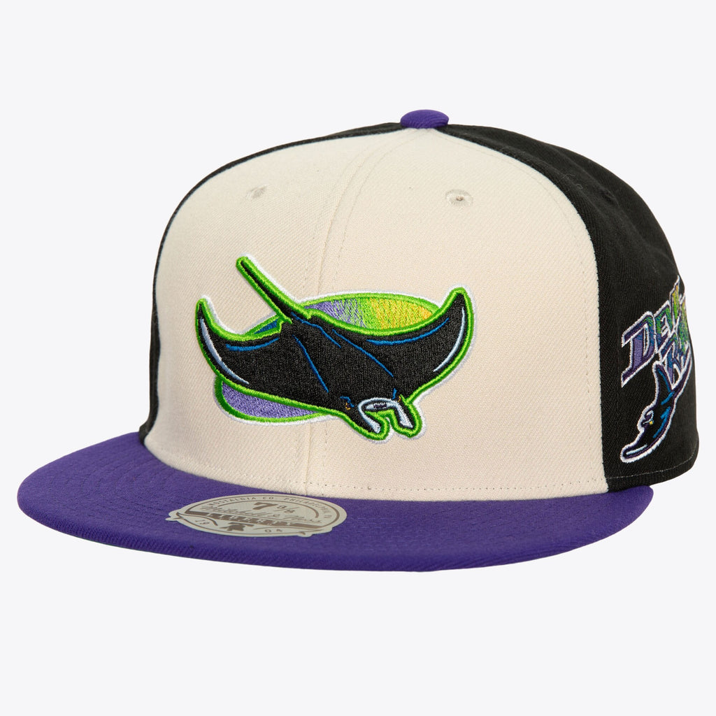 MENS MITCHELL & NESS MLB HOMEFIELD FITTED COOP RAYS - OFF WHITE